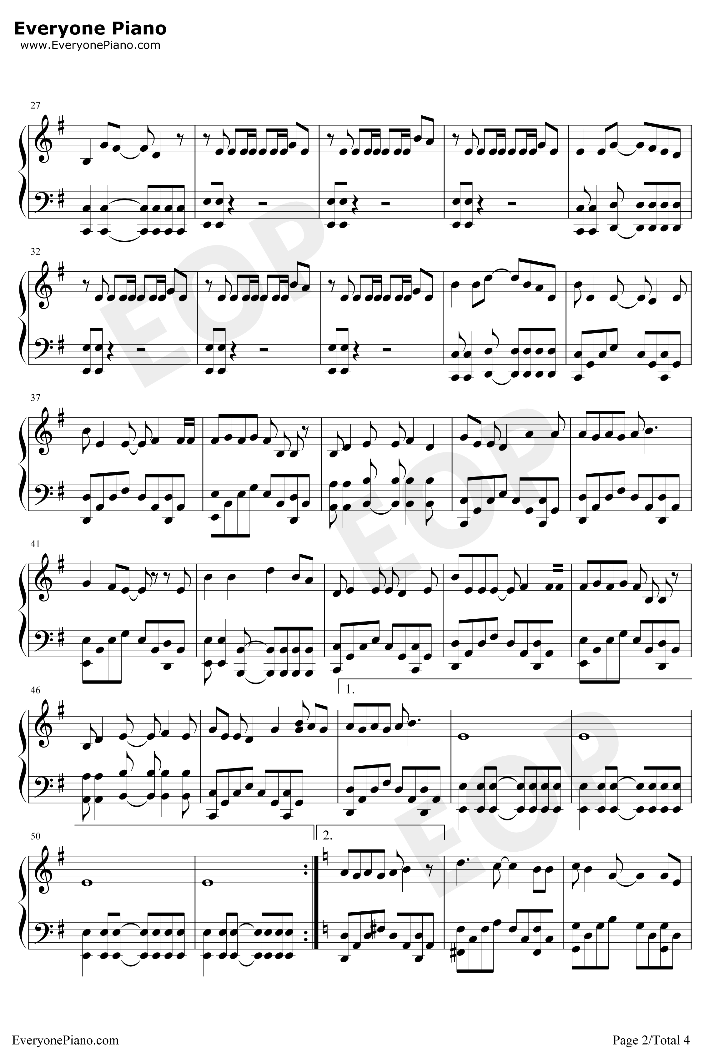Again钢琴谱-YUI-《钢之炼金术师FULLMETALALCHEMIST》OP12