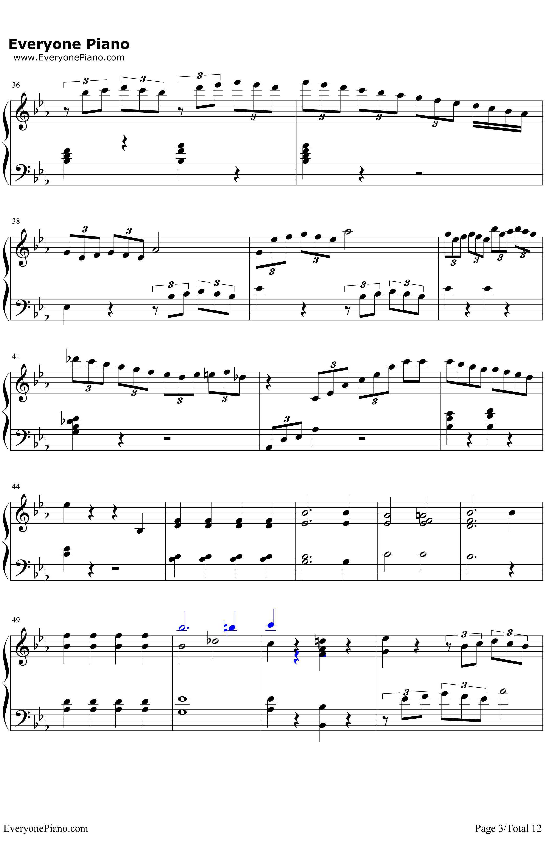 悲怆钢琴谱-贝多芬-贝多芬-c小调第八钢琴奏鸣曲第三乐章3