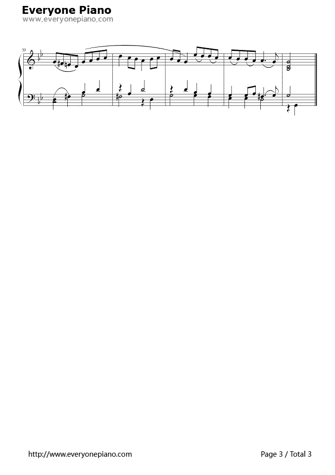 加伏特舞曲钢琴谱-巴赫3