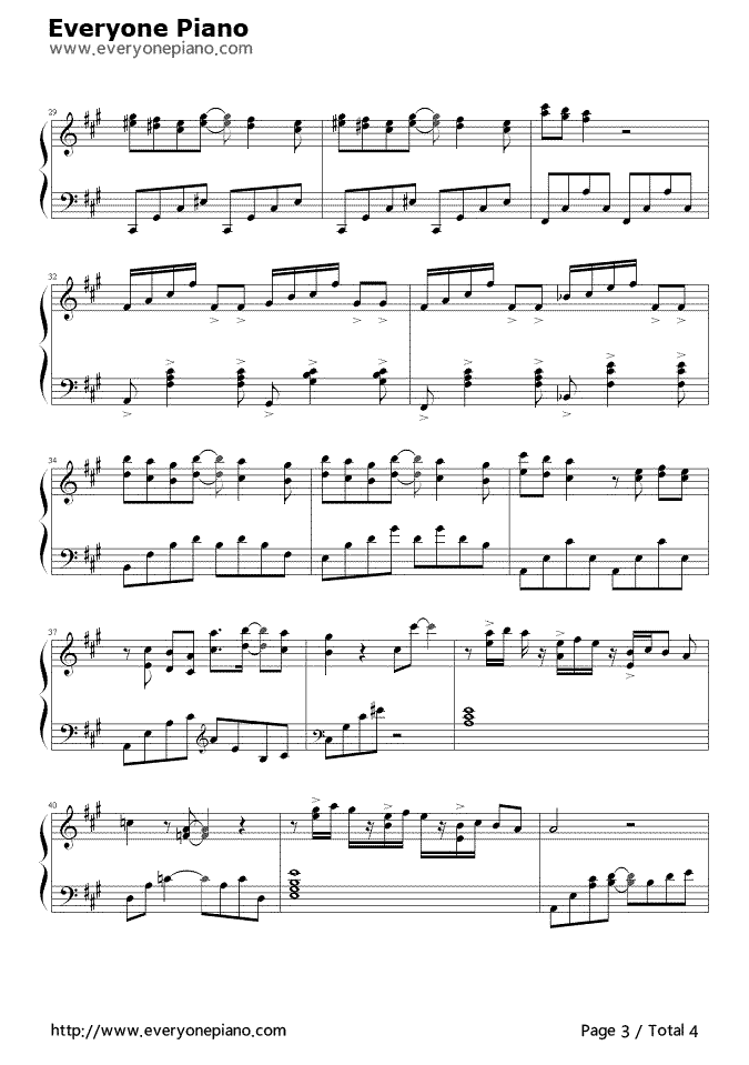 孤独钢琴谱-理查德·克莱德曼  Richard Clayderman3