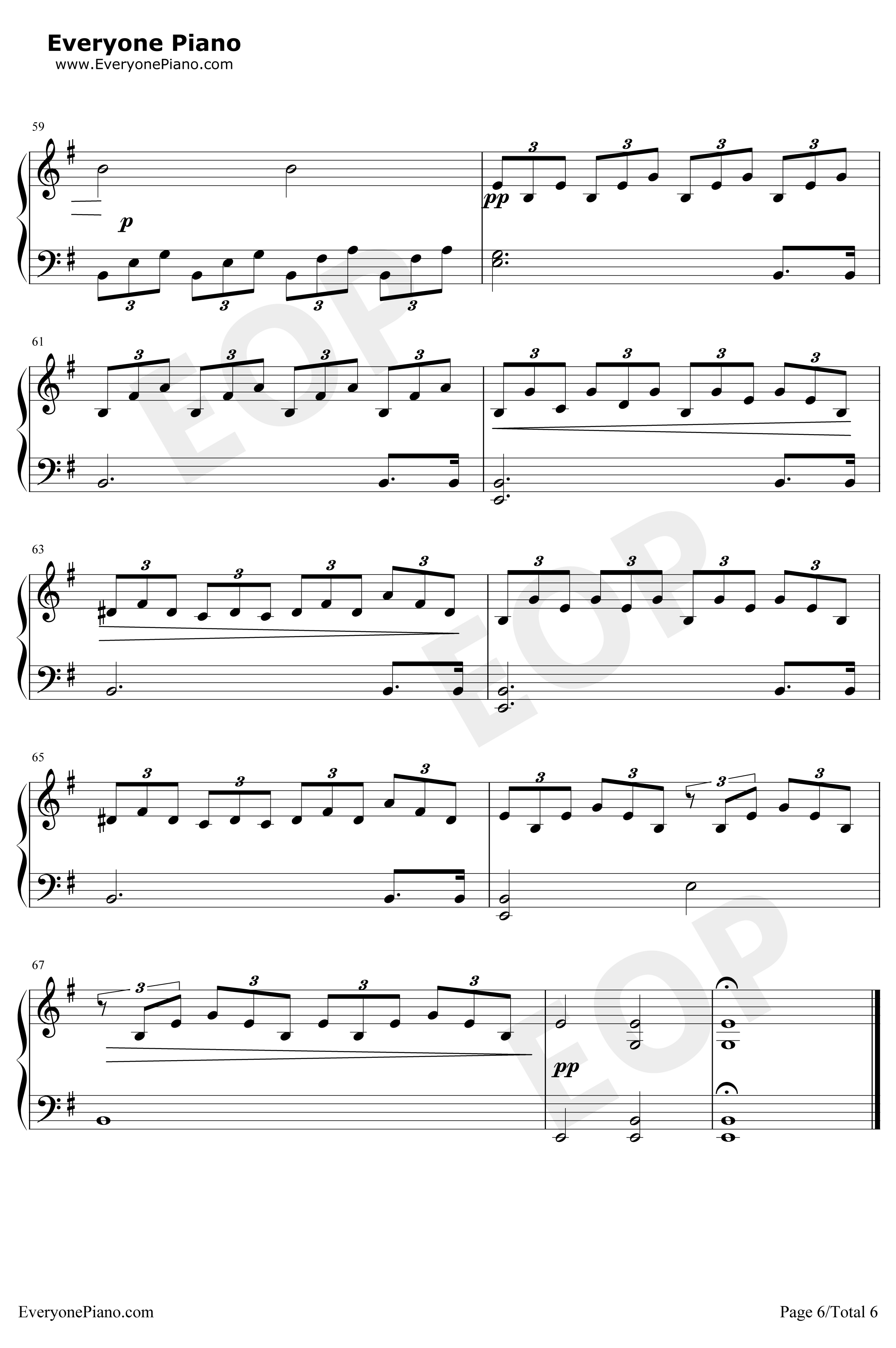 月光奏鸣曲钢琴谱-贝多芬6