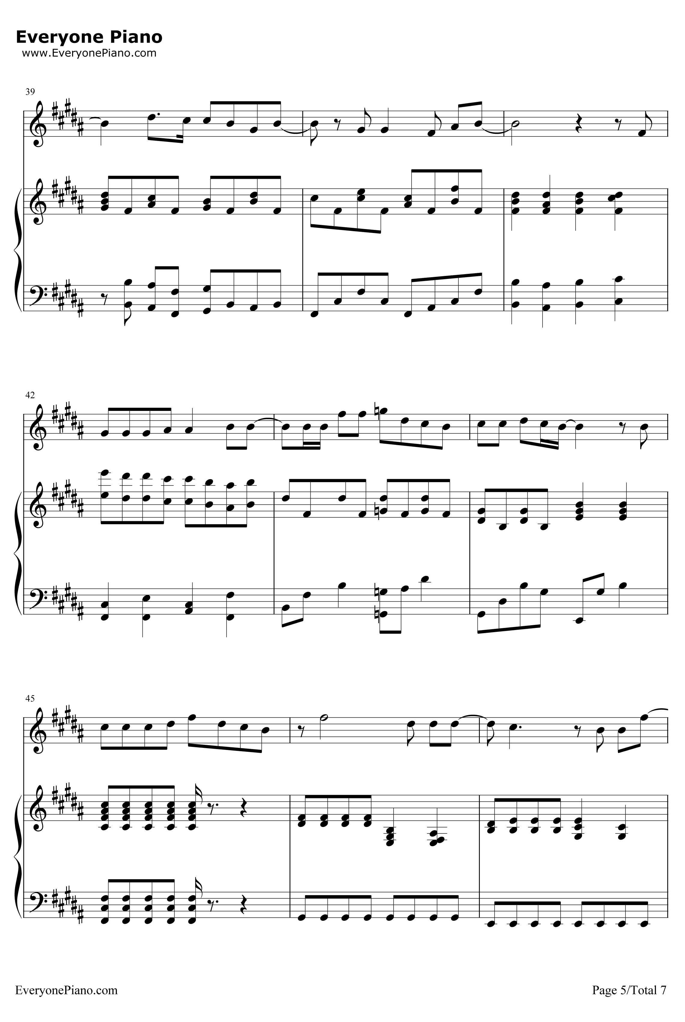 Try钢琴谱-AsherBook-名扬四海插曲5