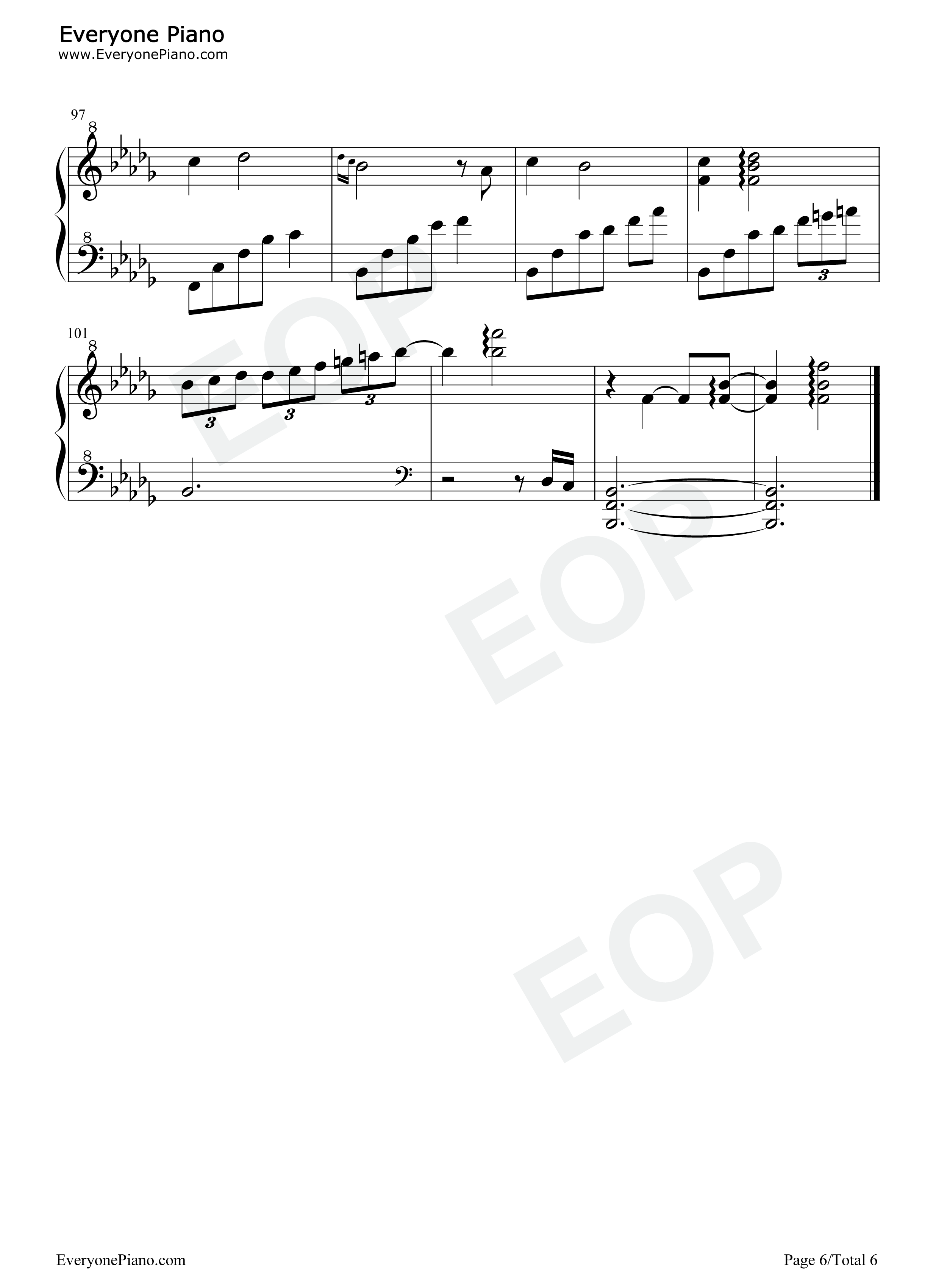 寒意钢琴谱-M小冯哒6