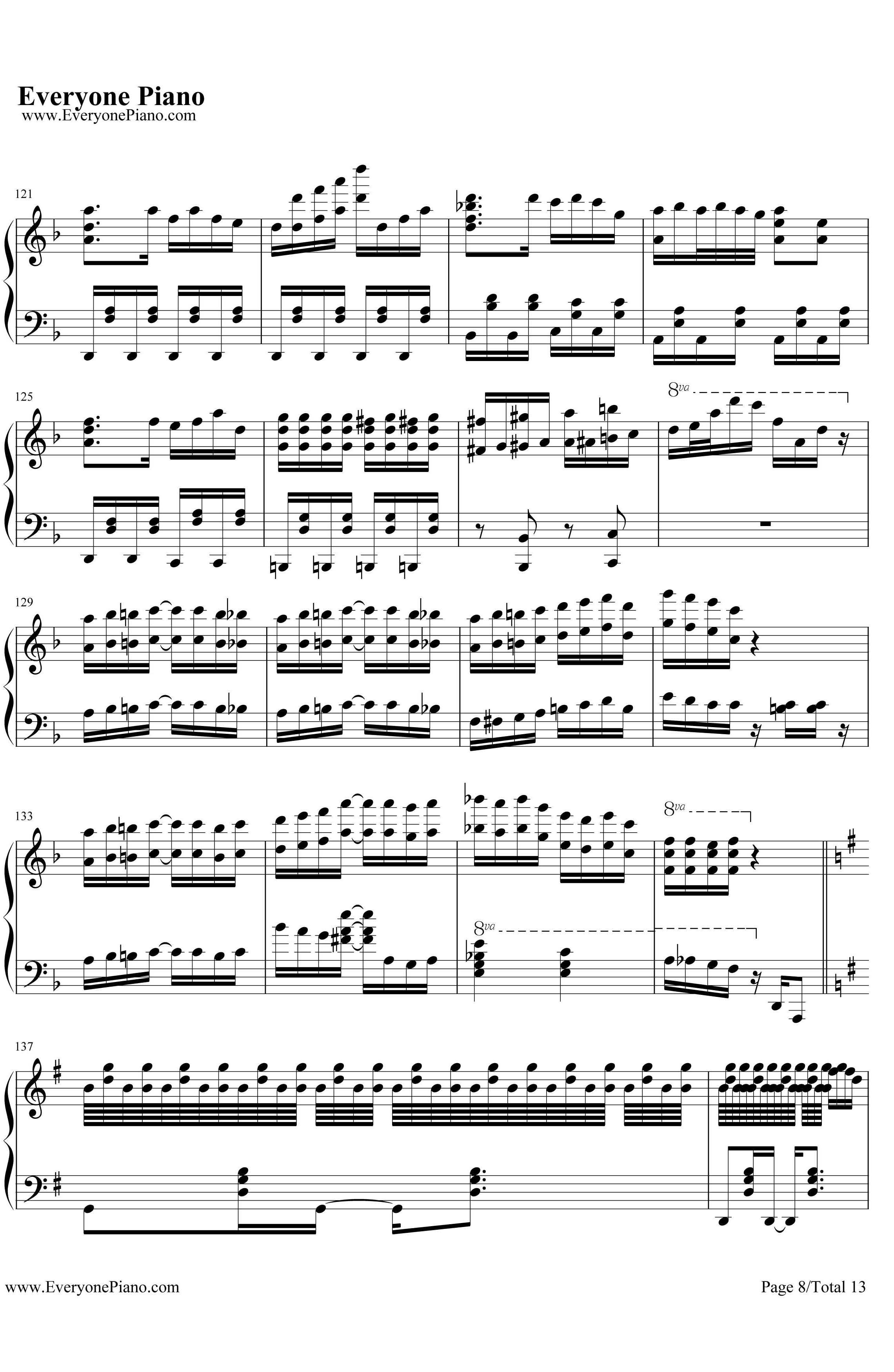 琪露诺的完美算术教室钢琴谱-藤咲かりん-東方紅魔鄉8