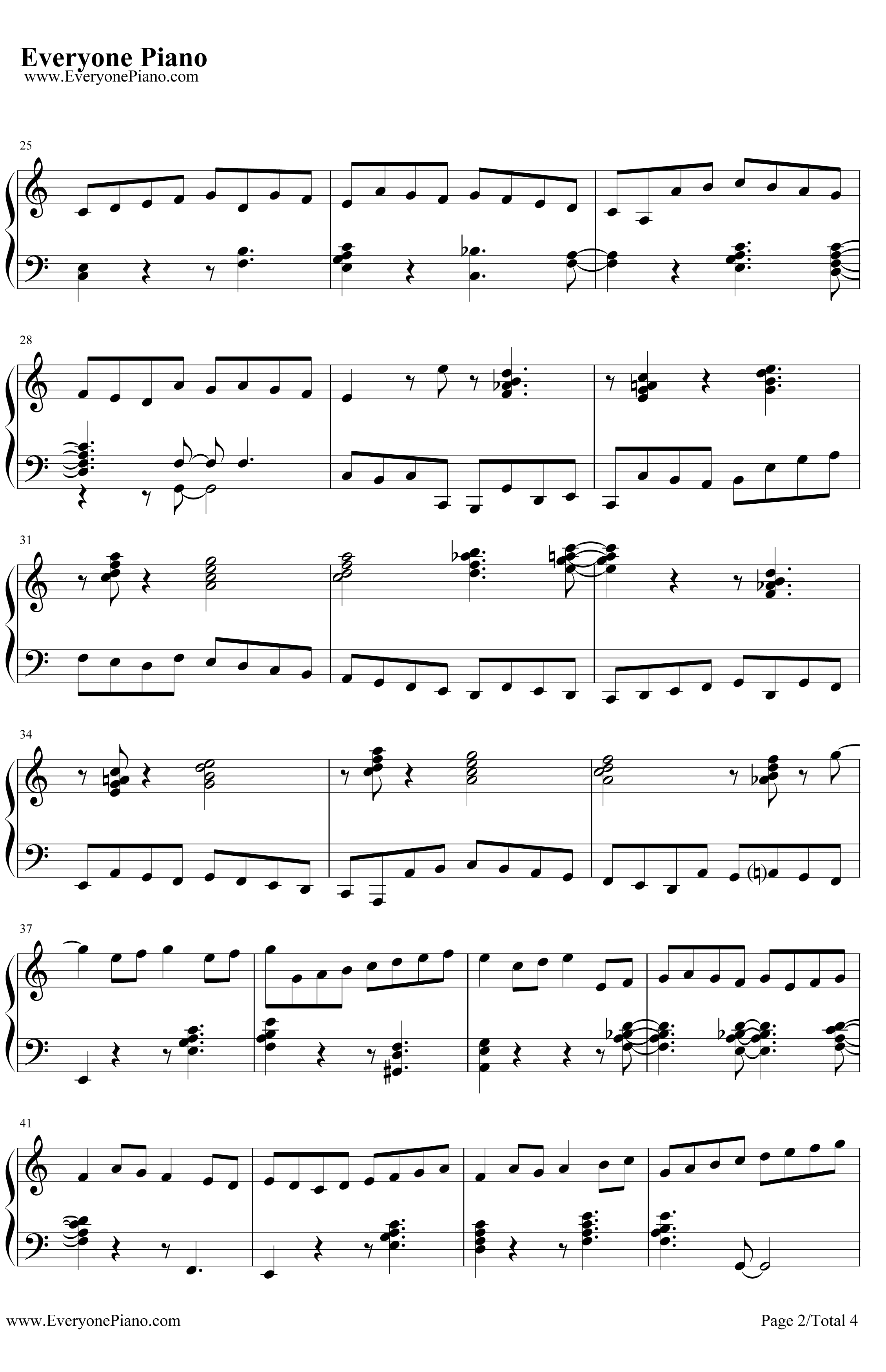 卡农钢琴谱-帕海贝尔-爵士版2