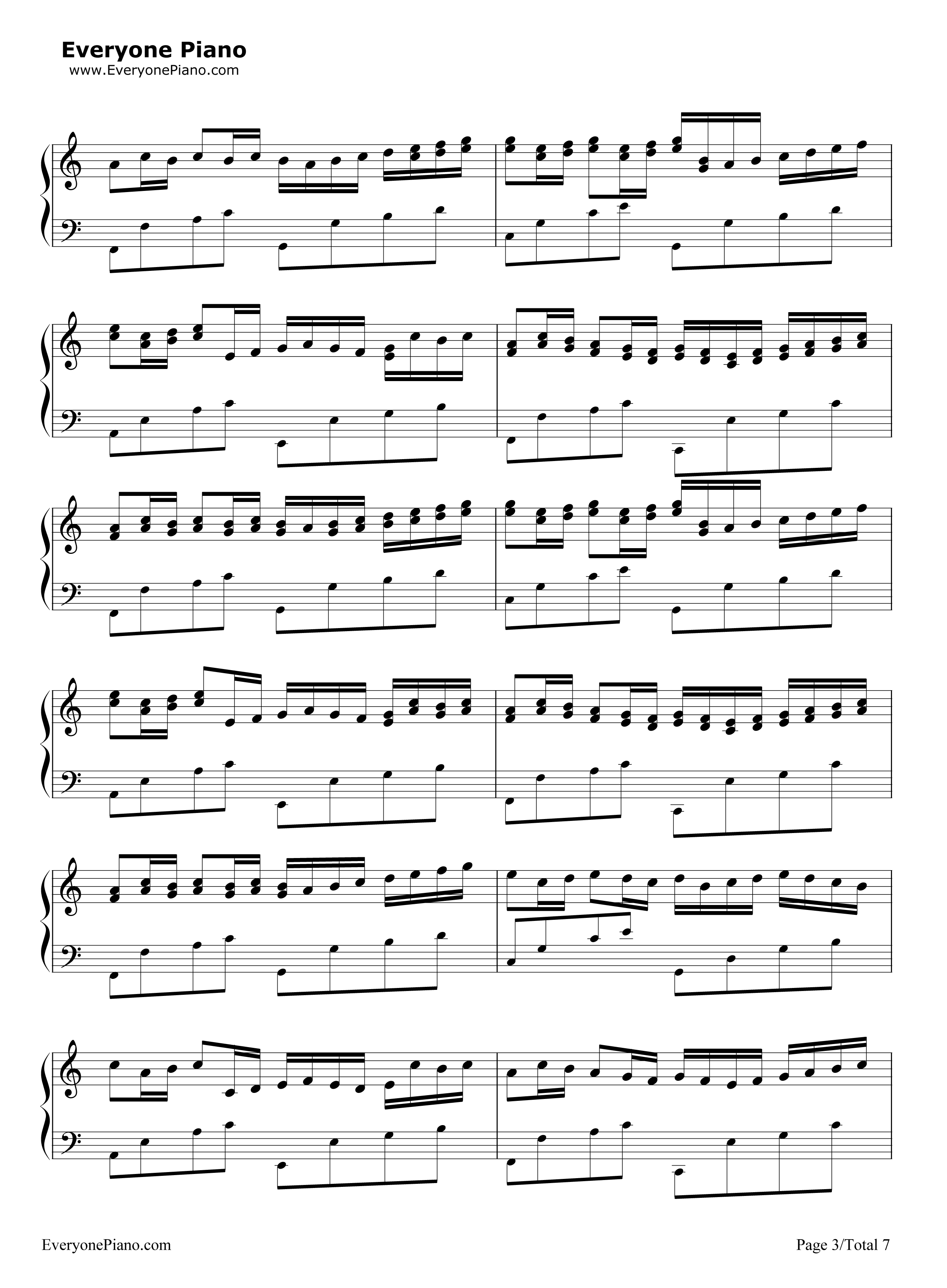 帕赫贝尔的卡农变奏曲钢琴谱-乔治·温斯顿3