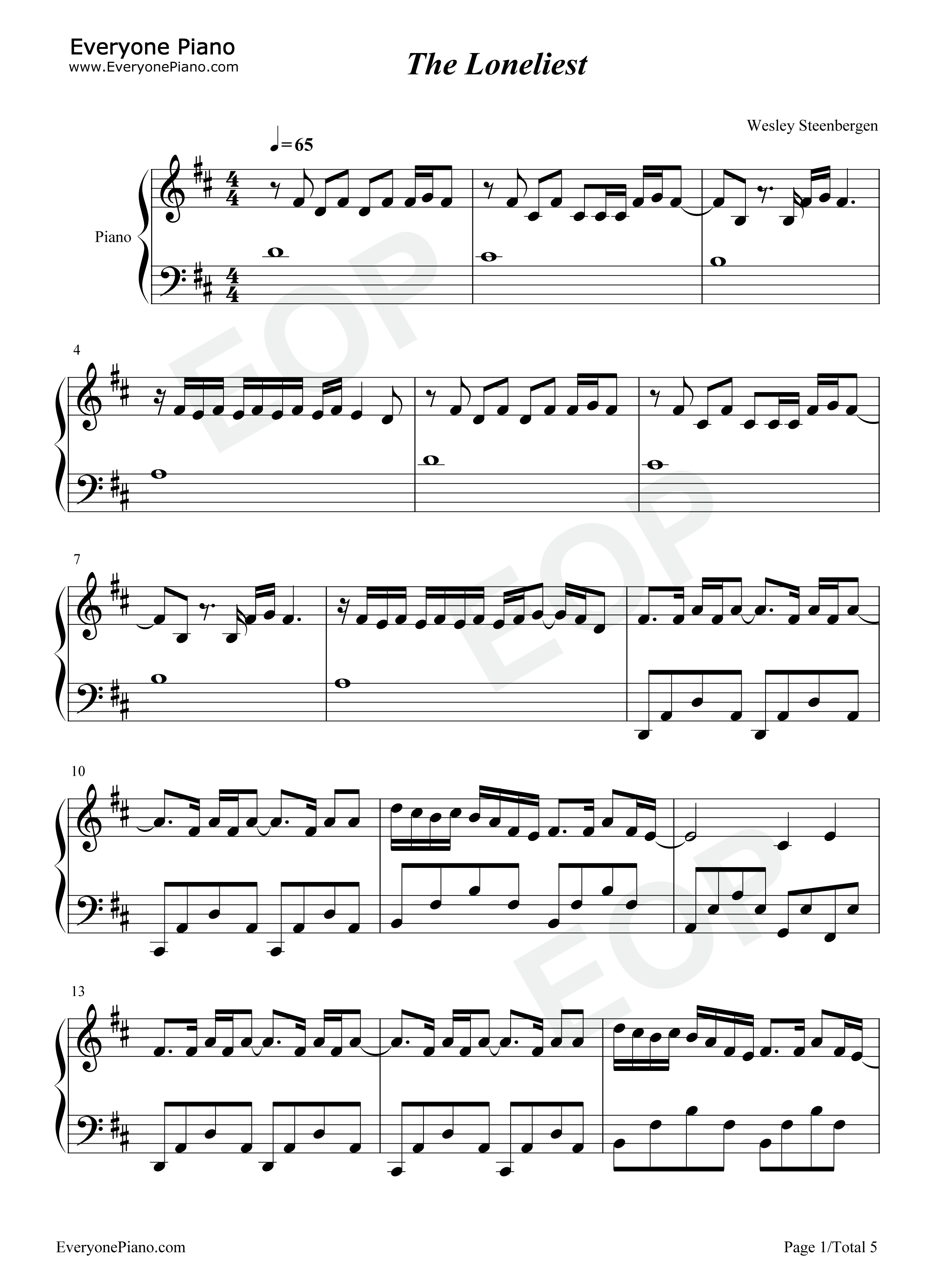 The Loneliest钢琴谱-Måneskin1