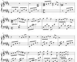 闘争钢琴谱-植松伸夫-最终幻想14背景音乐