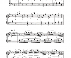 魔笛主题变奏曲钢琴谱-莫扎特索尔