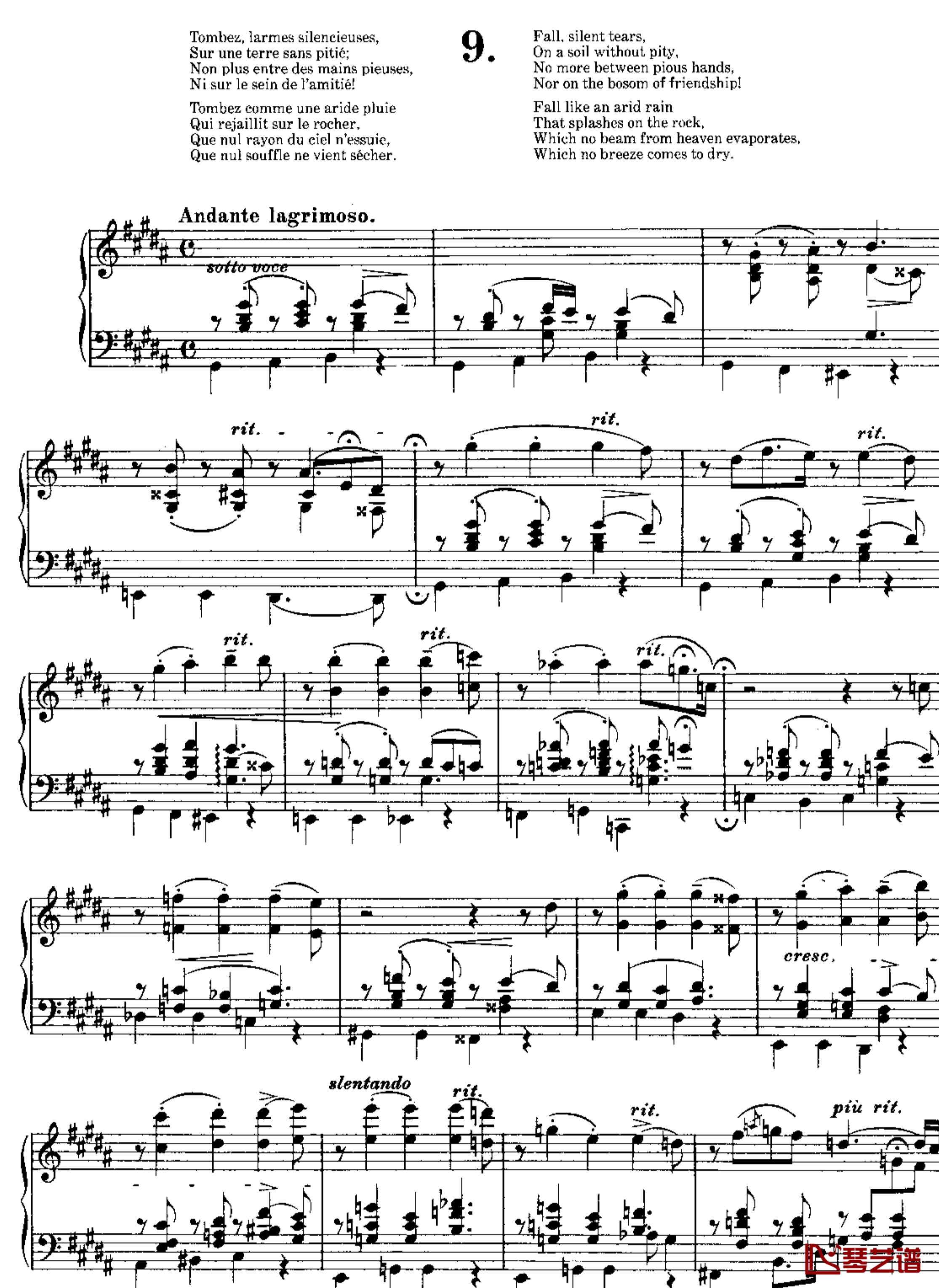 哭泣的行板S.173No.9钢琴谱-李斯特1