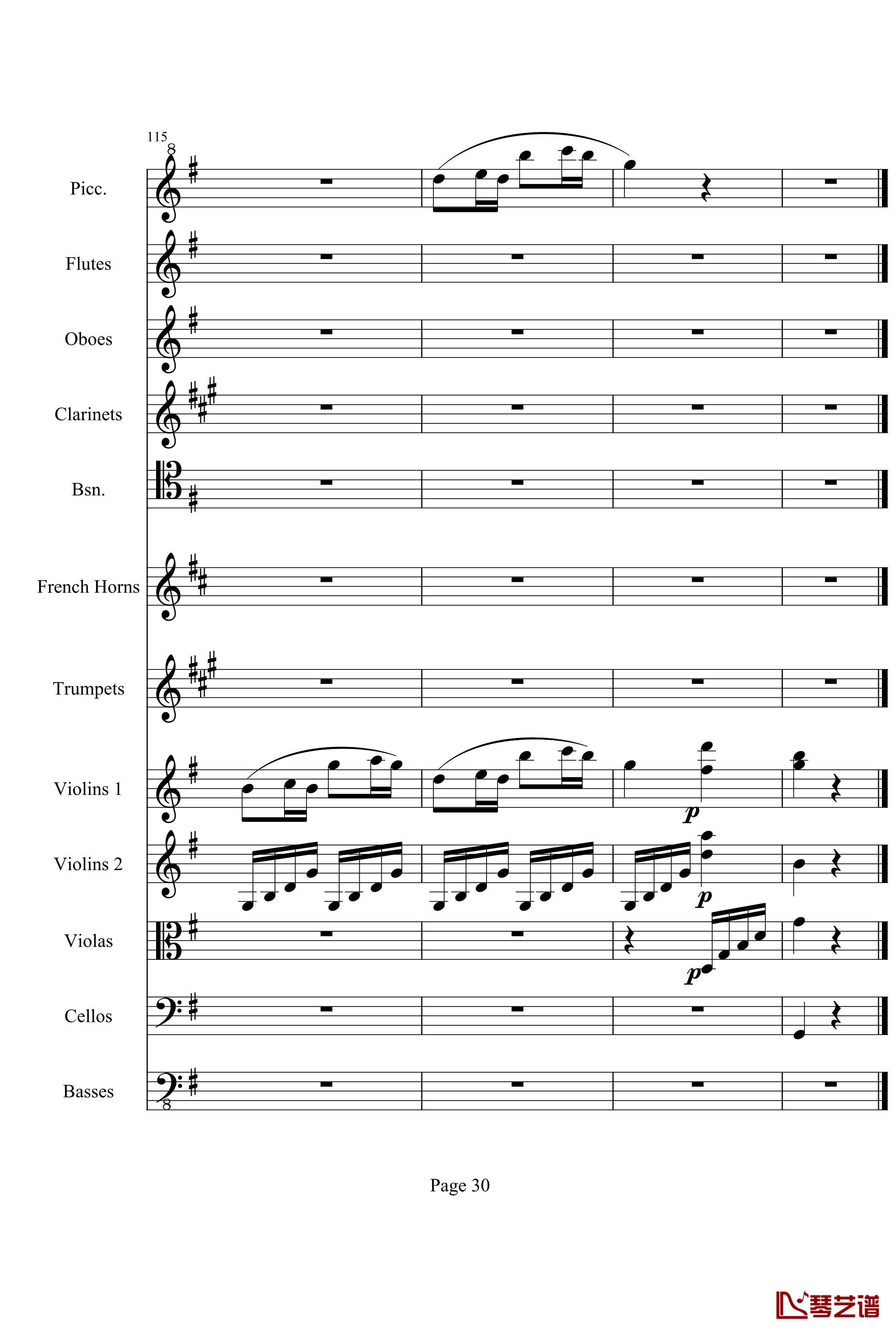 奏鸣曲之交响钢琴谱-第25首-Ⅲ-贝多芬-beethoven30