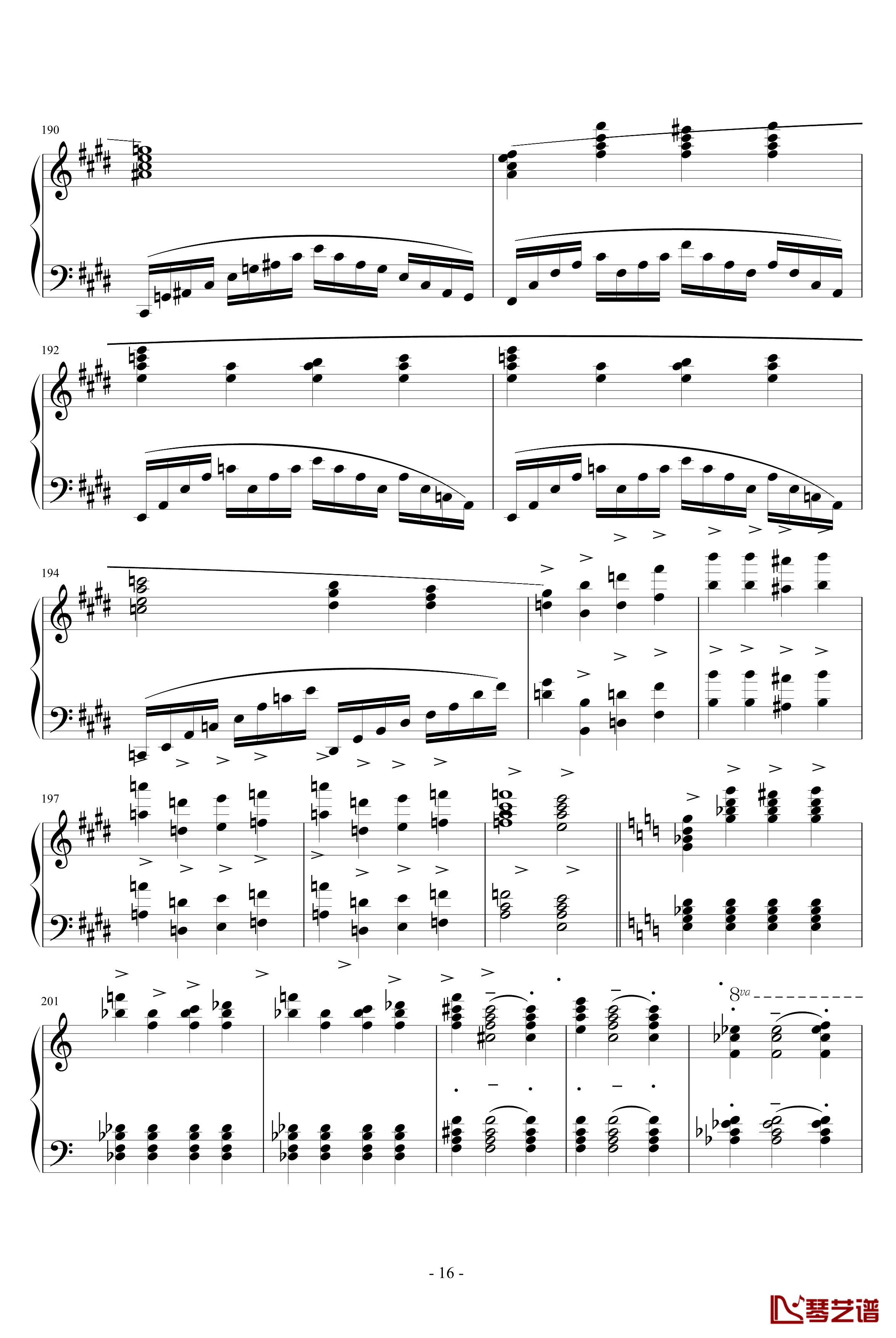 华沙协奏曲钢琴谱-世界名曲16