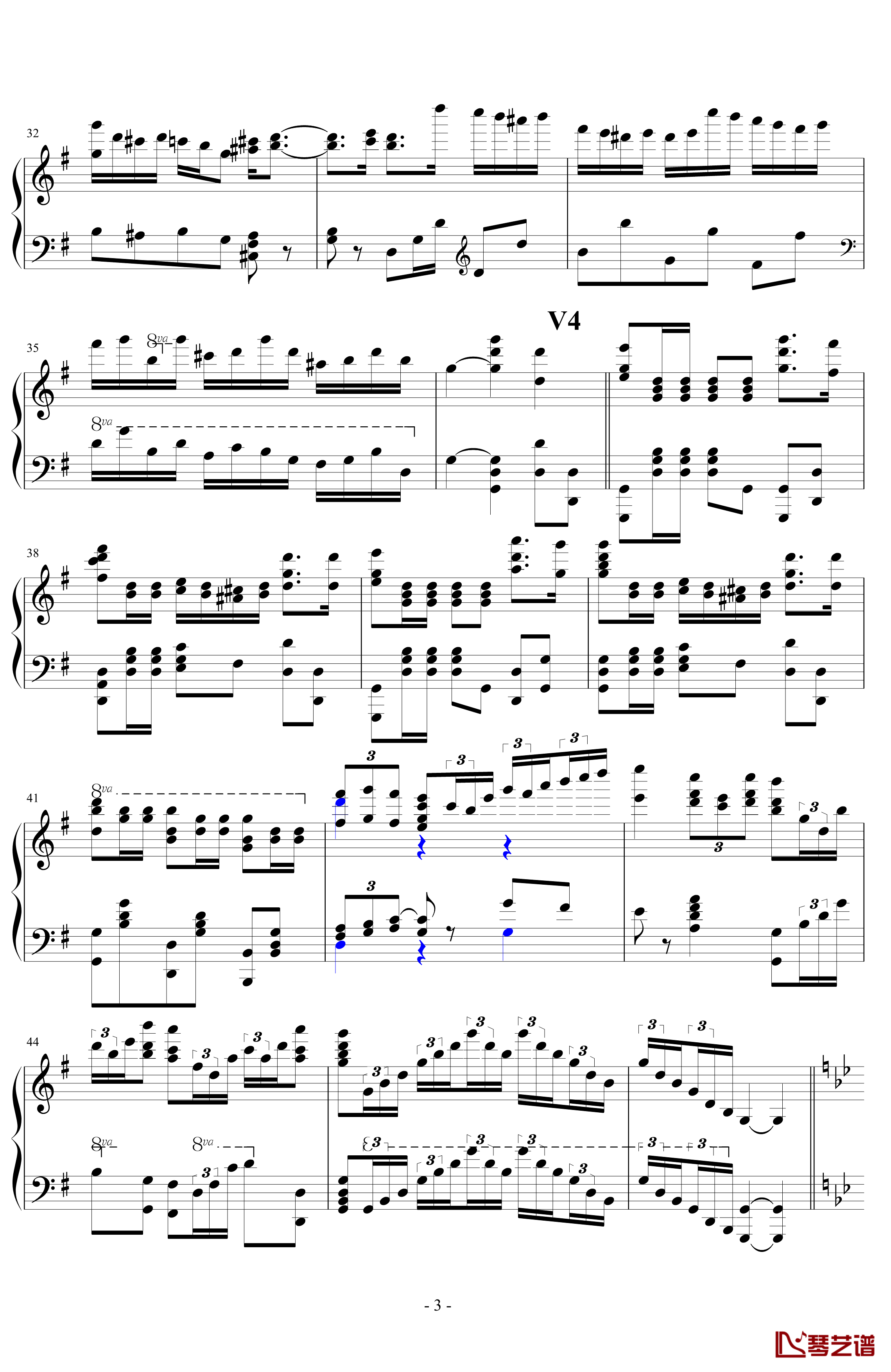 生日歌变奏曲钢琴谱-PARROT1863