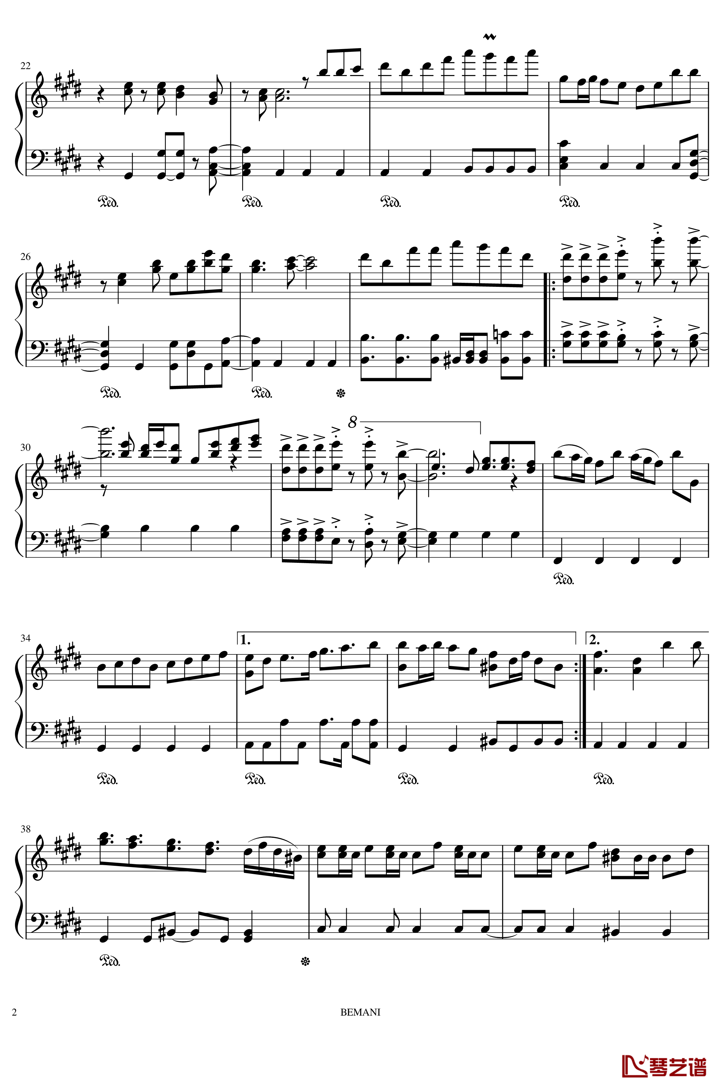 VALLIS NERIA钢琴谱-REFLEC BEAT limeligh2
