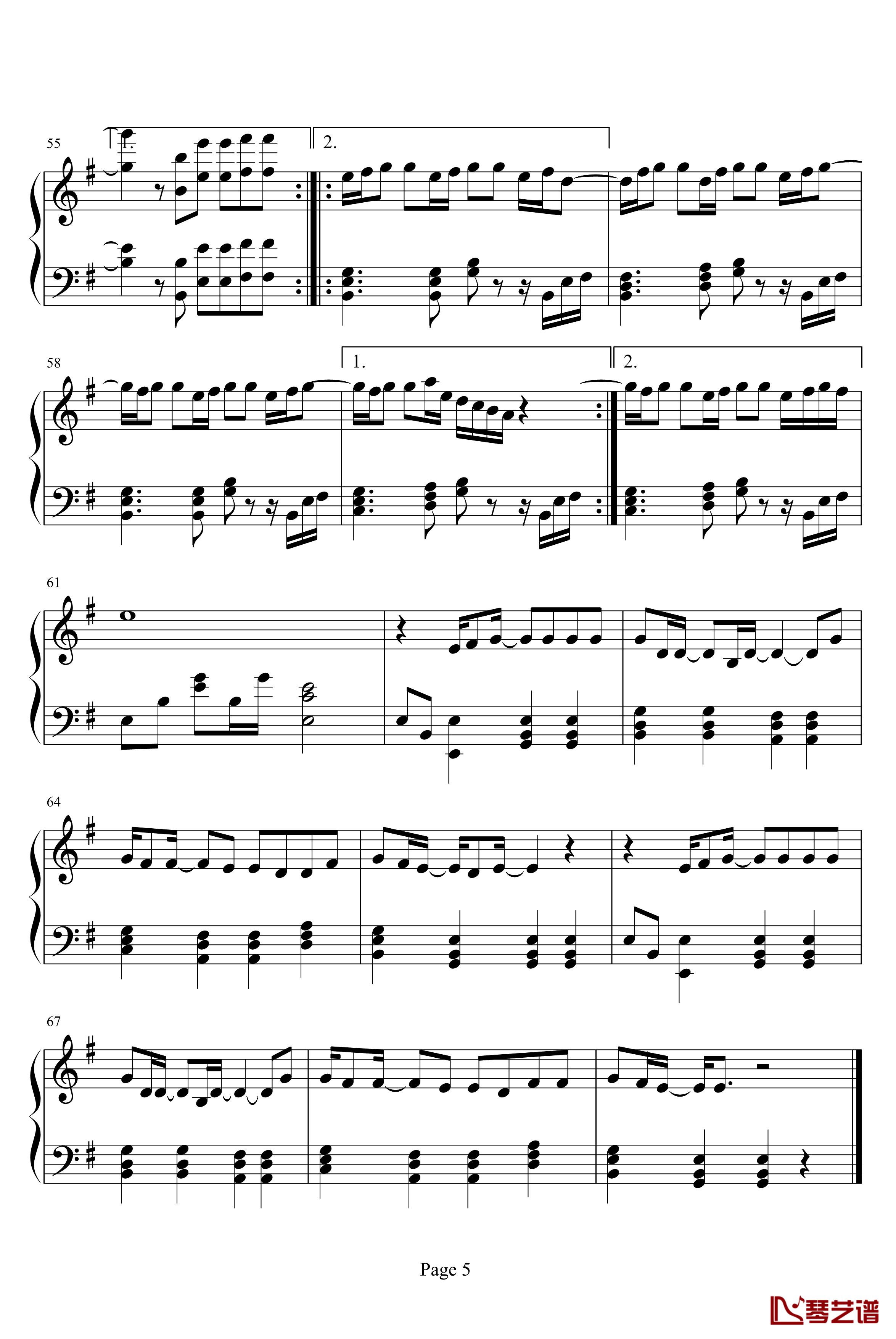 白色裂痕钢琴谱-周杰伦5