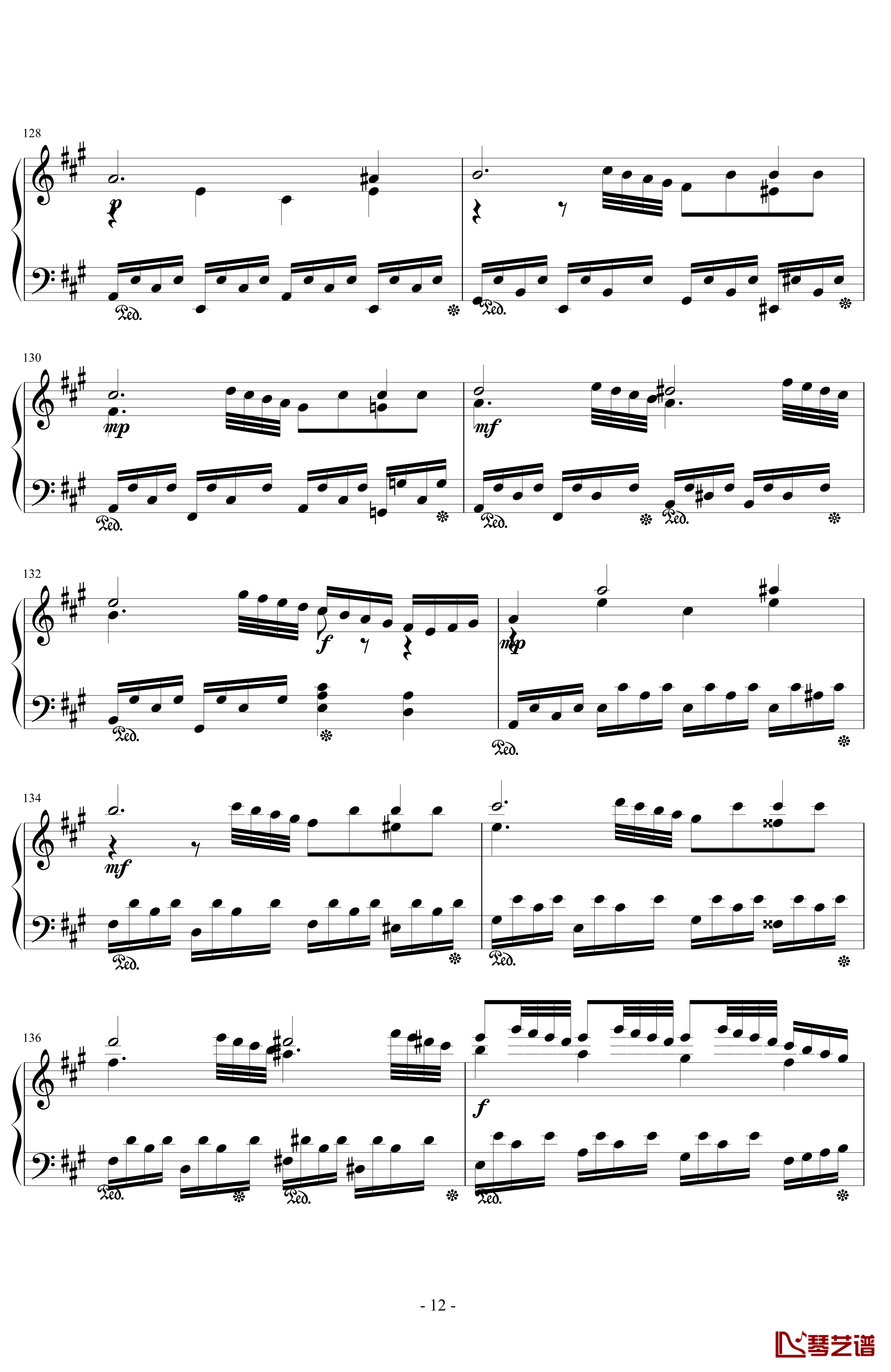 A大调钢琴奏鸣曲钢琴谱-第一乐章-.伊dên-H1712