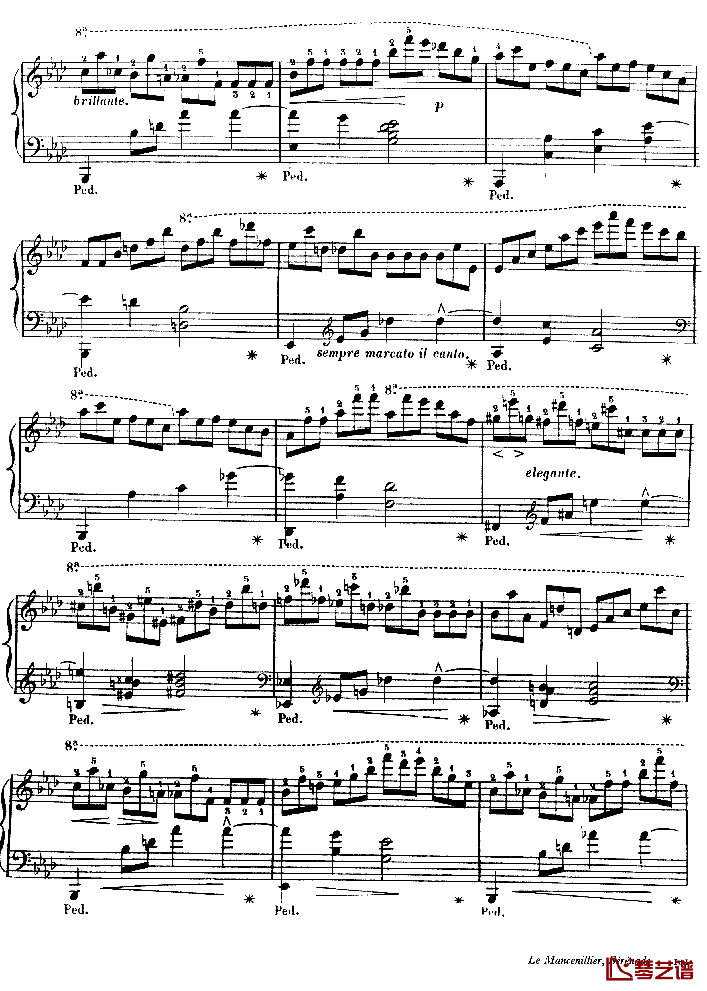 西印度小夜曲 Op.11钢琴谱-戈特沙尔克9