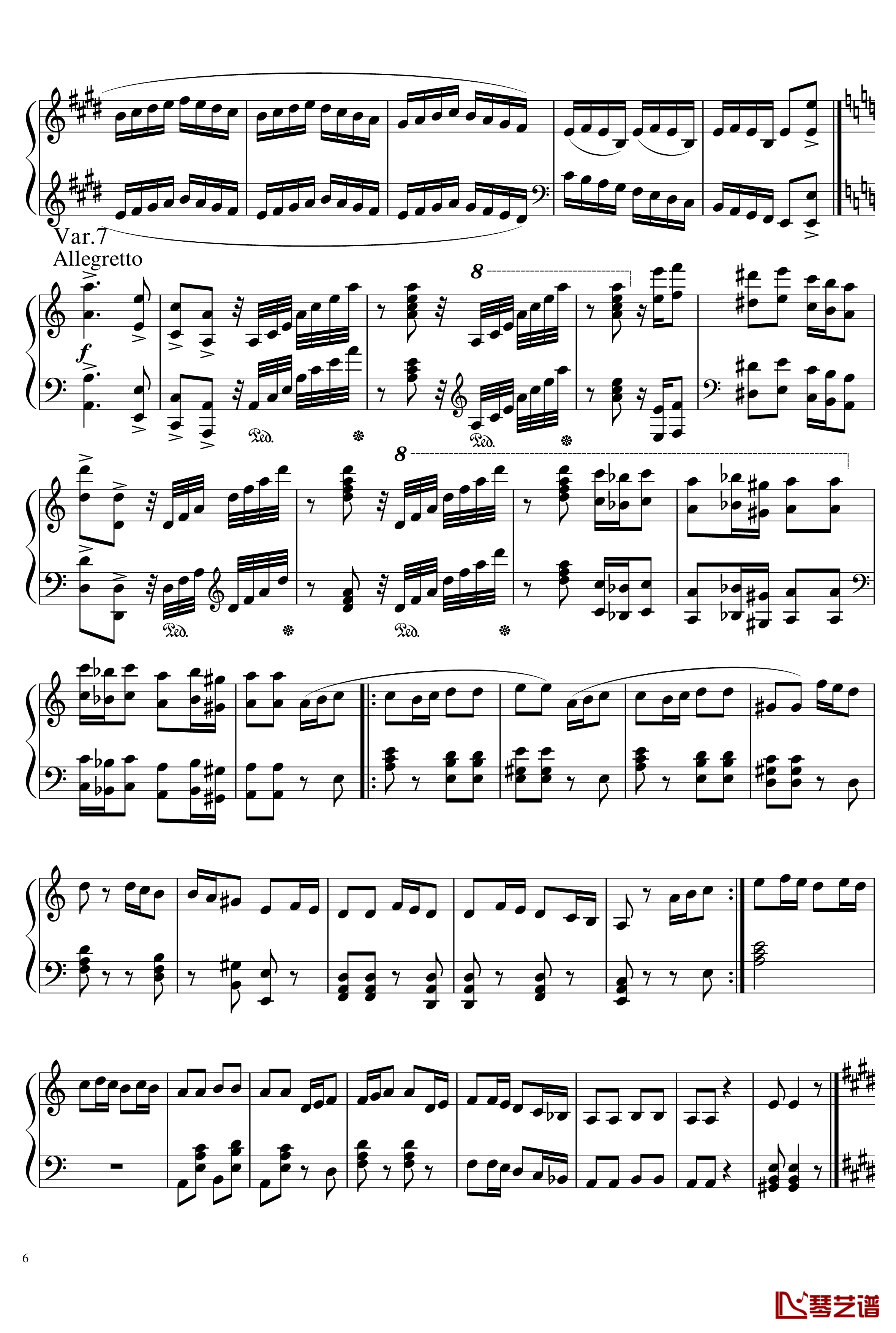 帕格尼尼主题变奏曲钢琴谱-Ice-KUN6