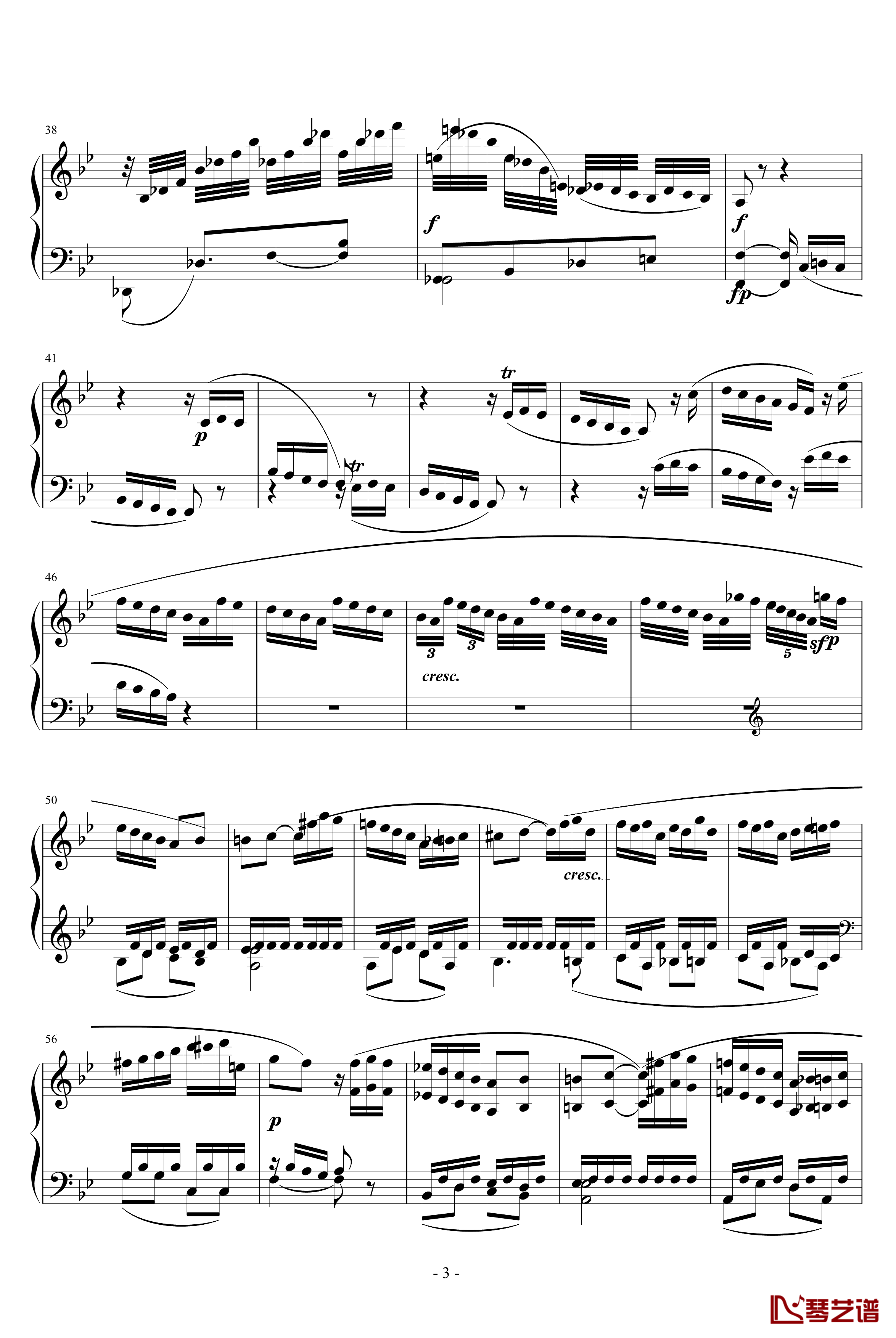 降B大调奏鸣曲第四乐章钢琴谱-贝多芬-beethoven3