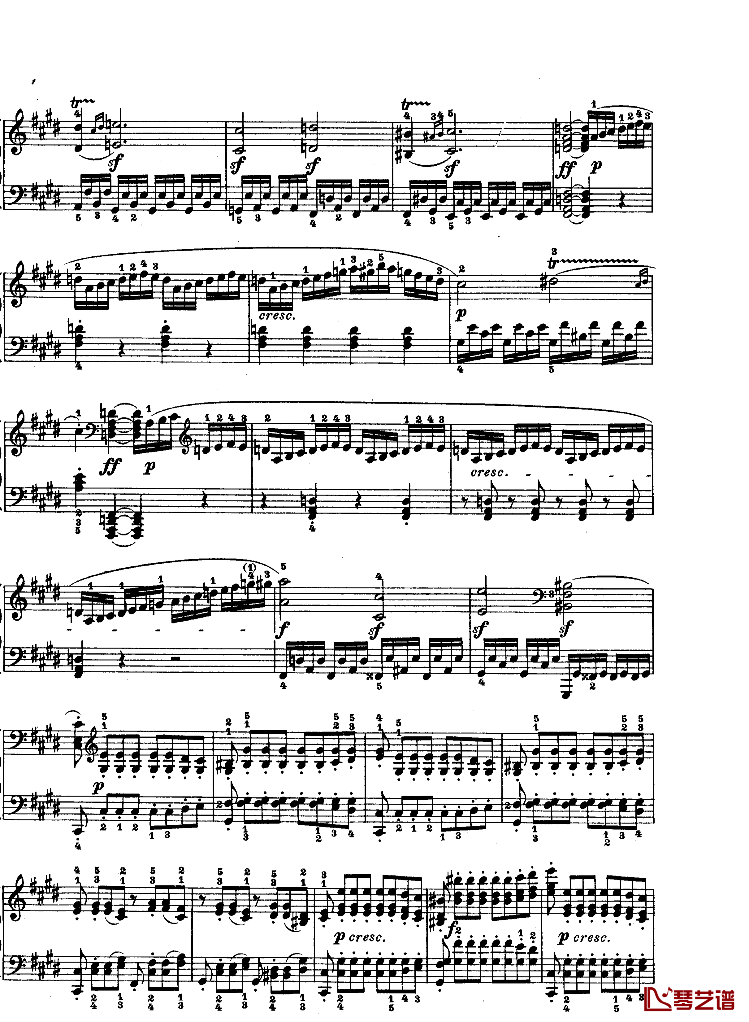 月光曲钢琴谱-第十四钢琴奏鸣曲-Op.27 No.2-贝多芬-beethoven11