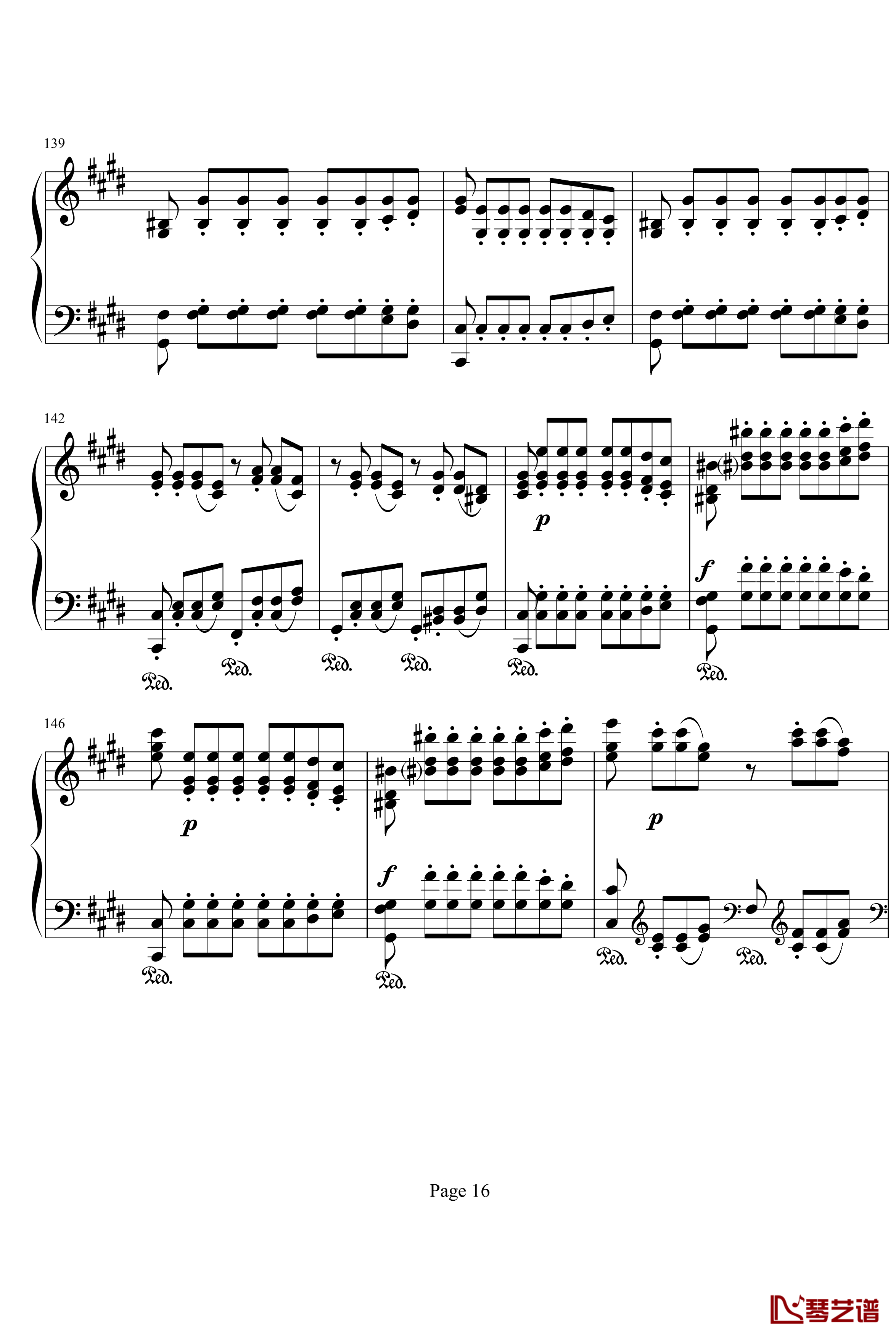 月光第三乐章钢琴谱-贝多芬16
