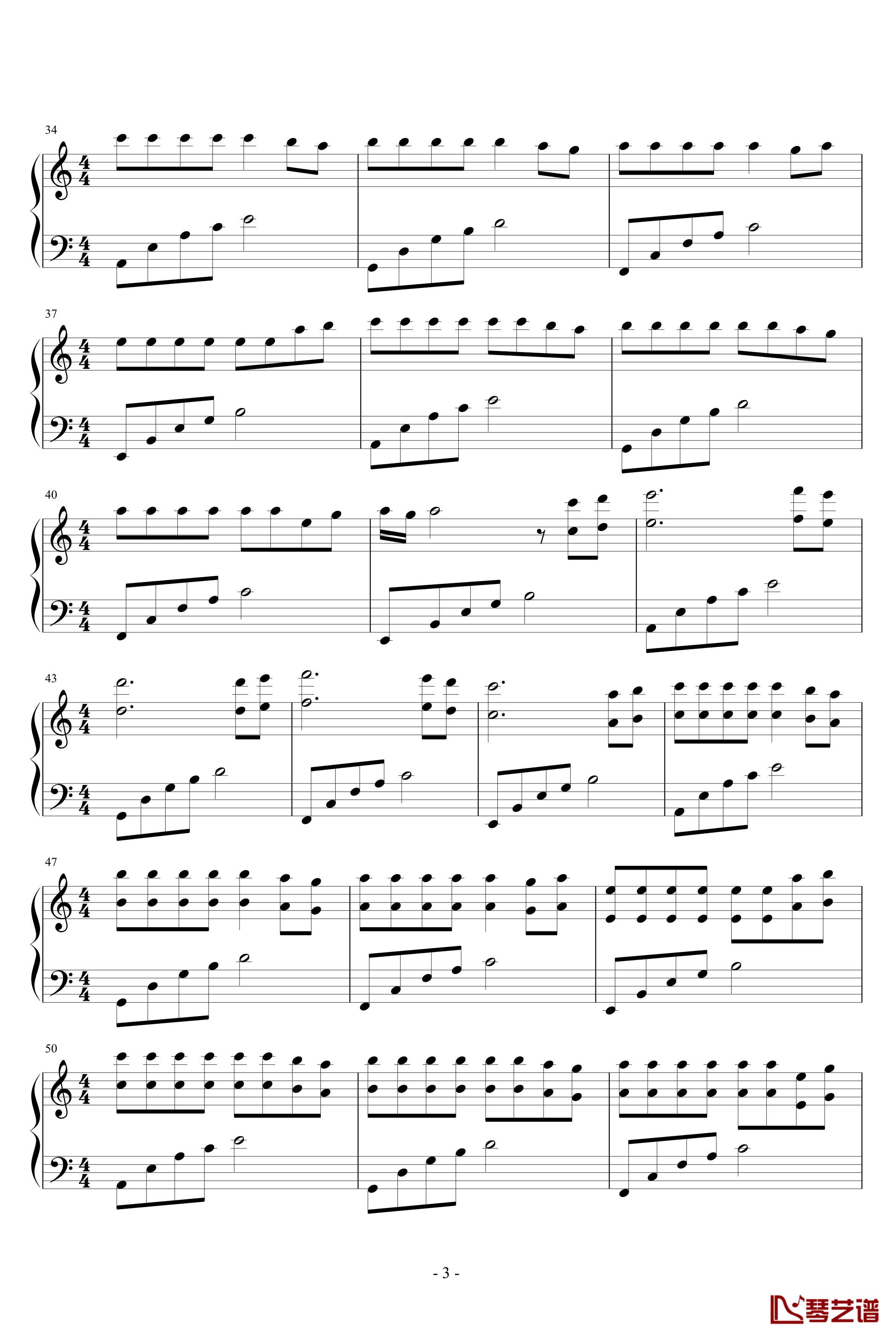 思念钢琴谱-Chopinist3