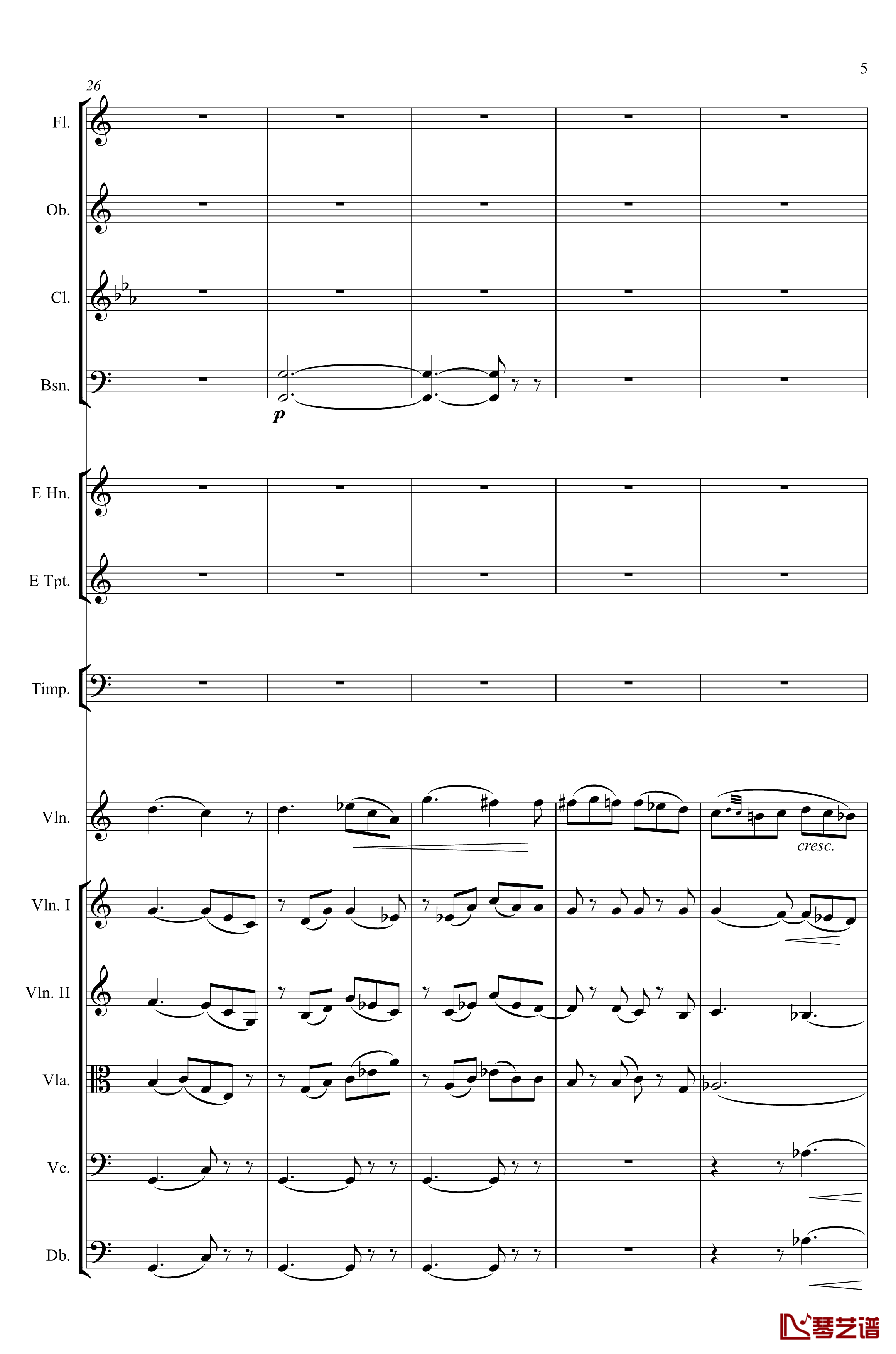 e小调小提琴协奏曲Op.64钢琴谱-第二乐章-Felix Mendelssohn5