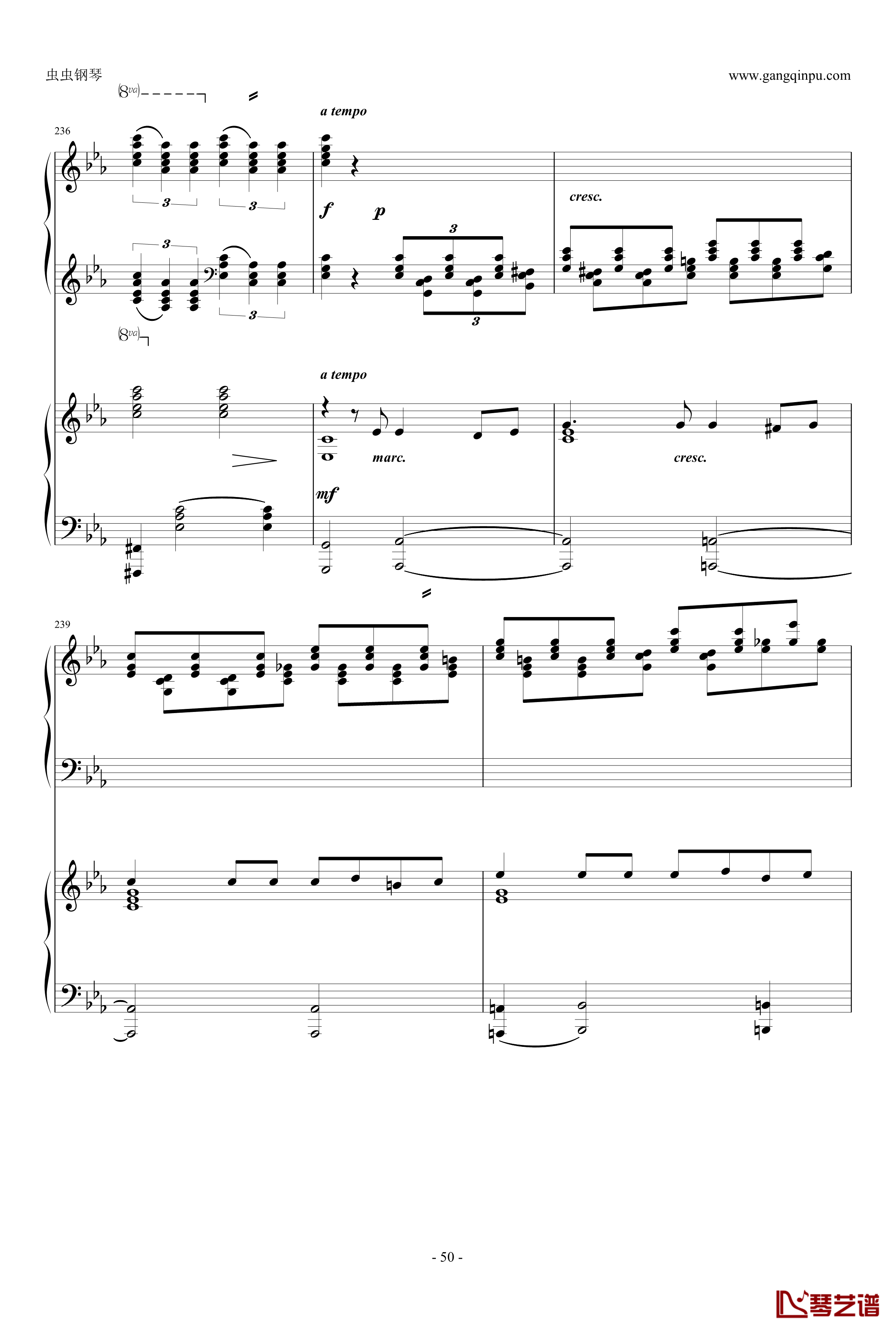 c小调第2钢琴协奏曲钢琴谱-拉赫马尼若夫50