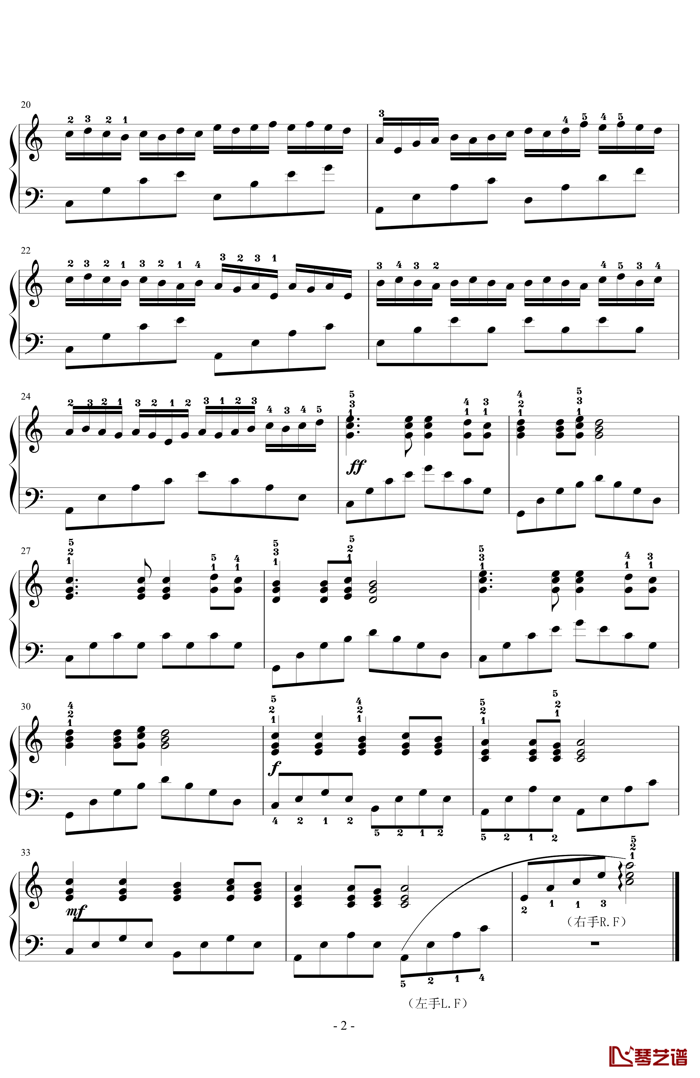 龙的传人钢琴谱-指法简易版-张明敏2