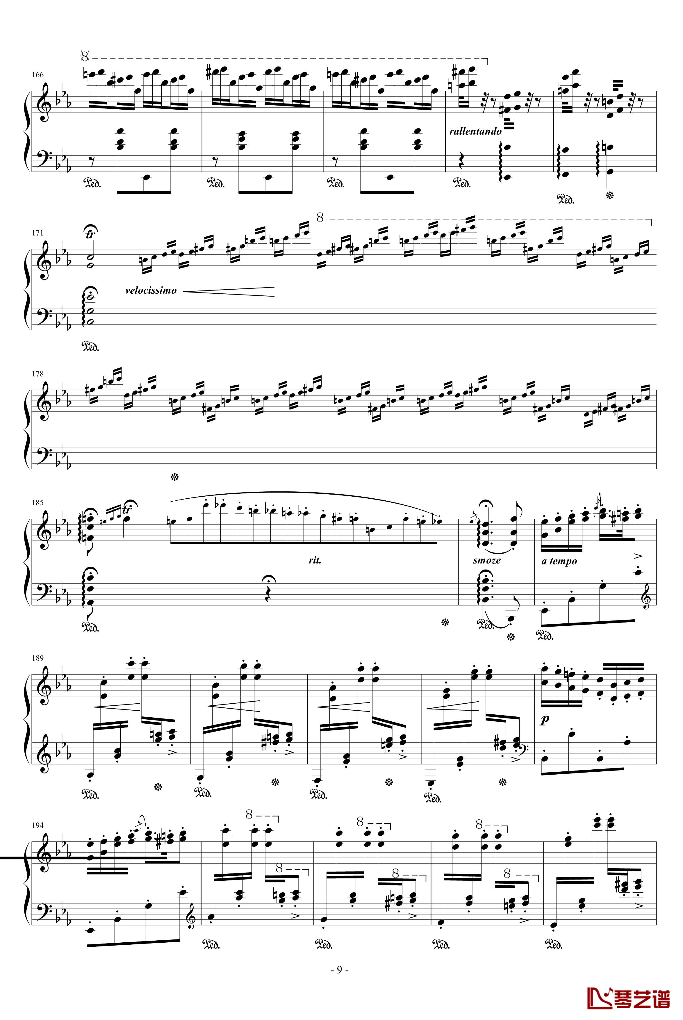 匈牙利狂想曲第9号钢琴谱-19首匈狂里篇幅最浩大、技巧最艰深的作品之一-李斯特9