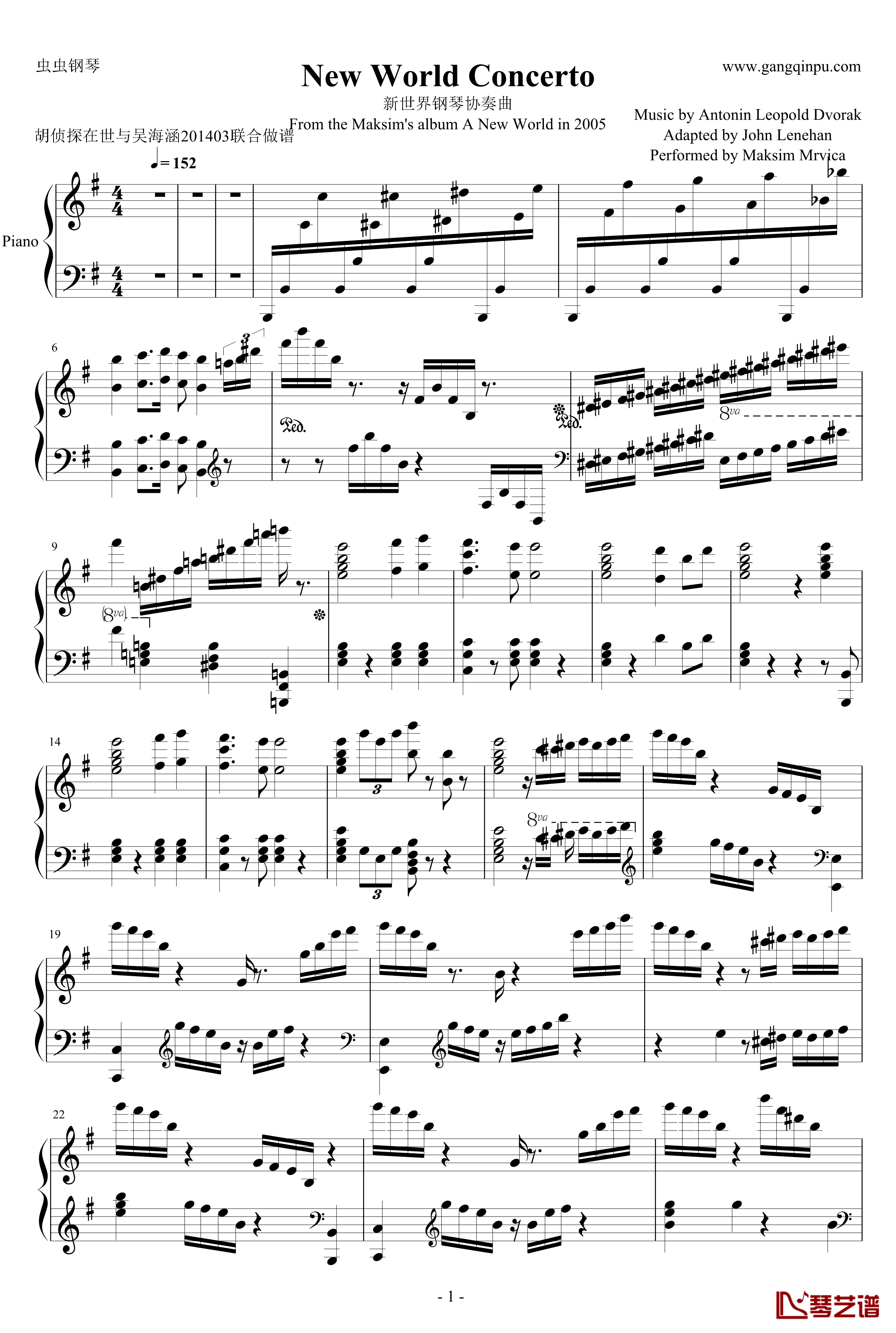 New World Concerto钢琴谱-新世界钢琴协奏曲-马克西姆maksim钢琴谱-2-Maksim·Mrvica1