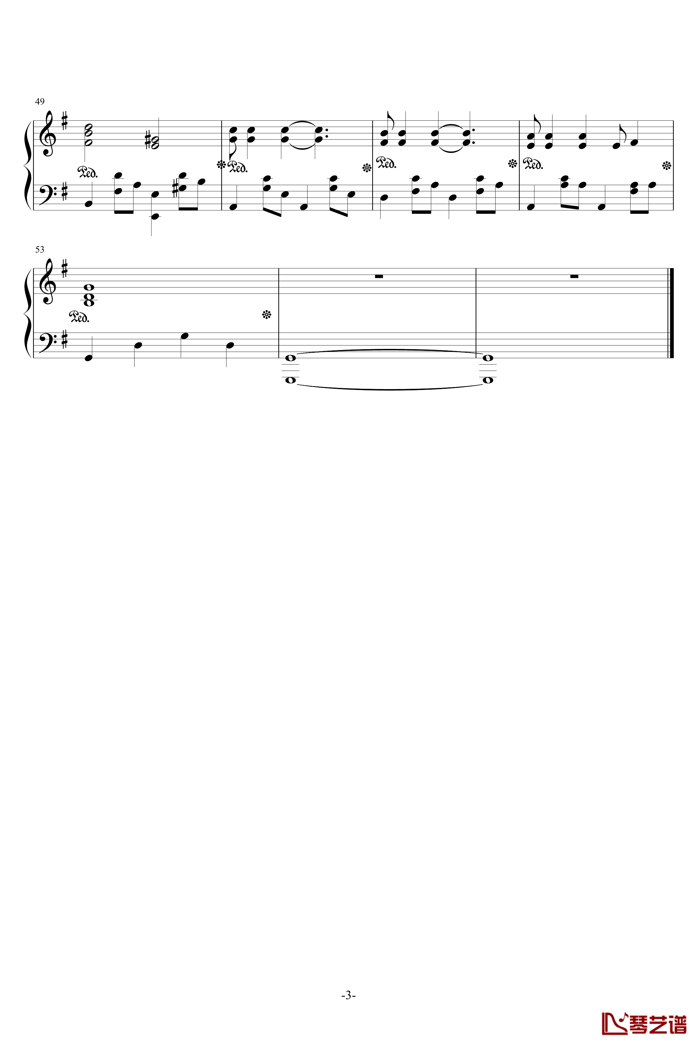 暧昧钢琴谱-天心琴3