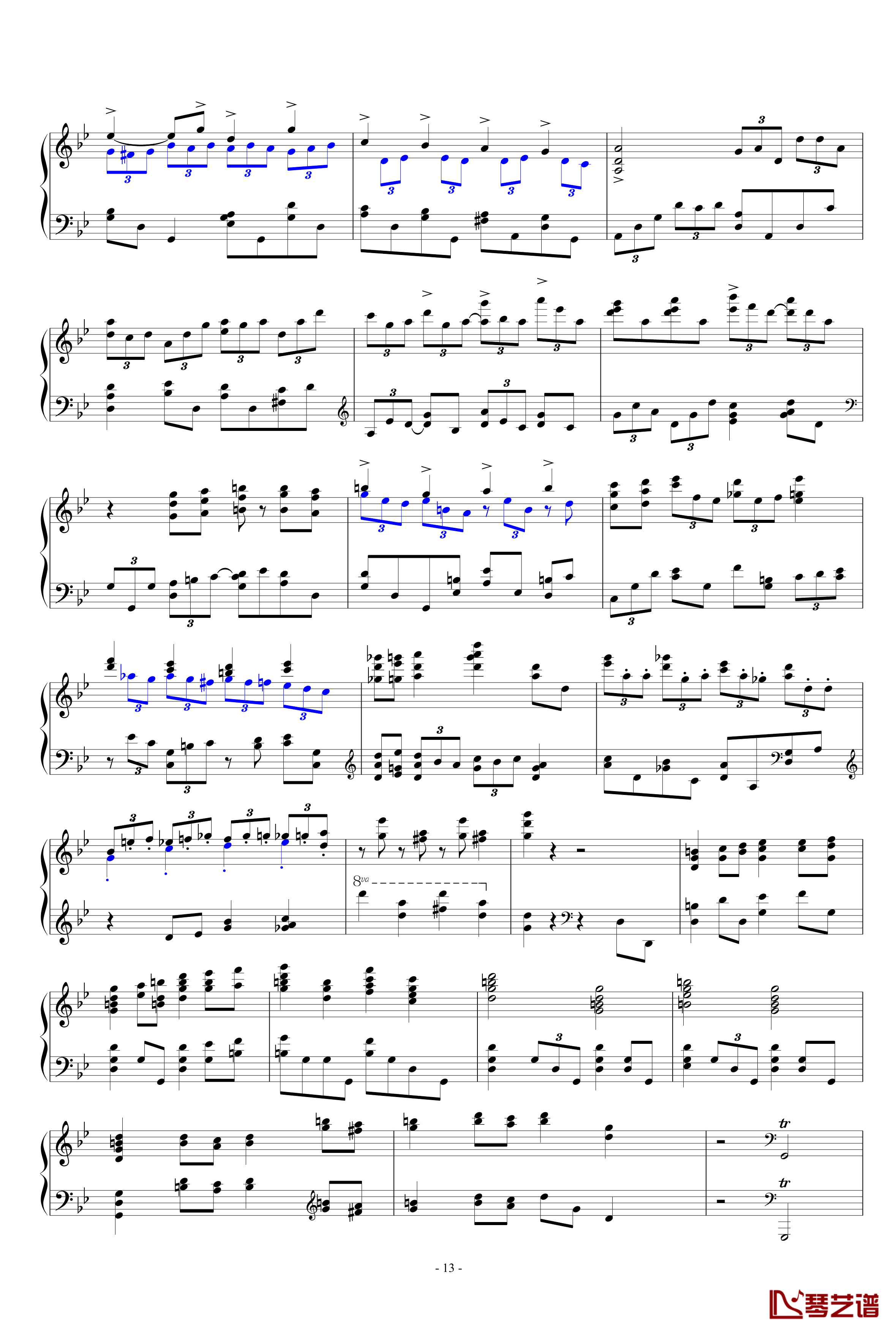 指头钢琴协奏曲第三乐章钢琴谱-钢琴分谱-yangzhen08113