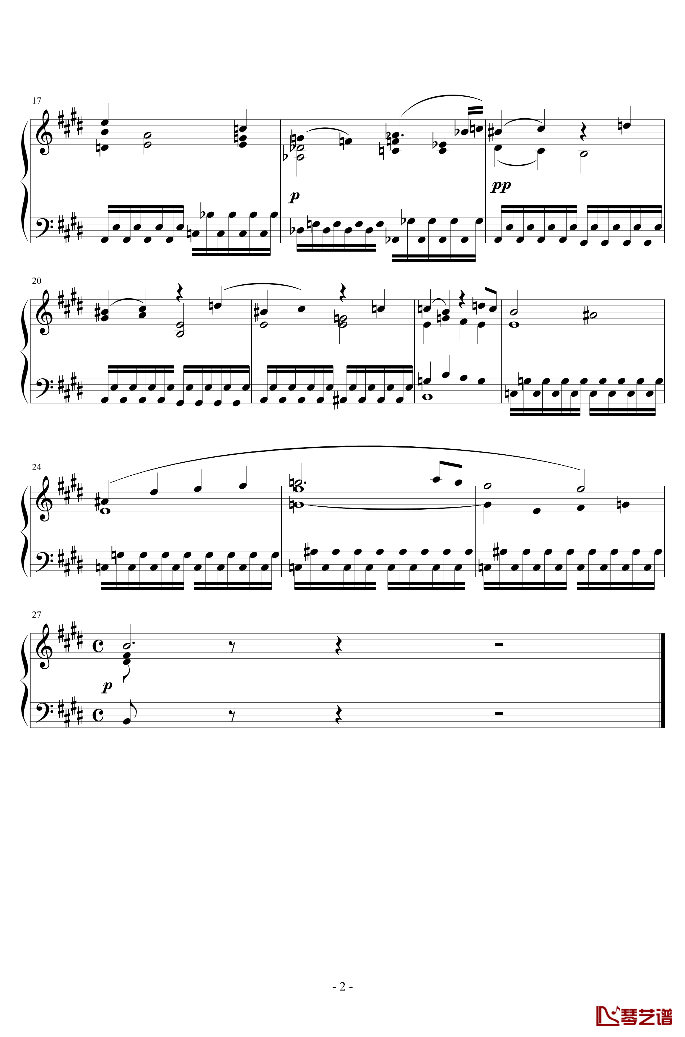 E大调第七交响曲钢琴谱-第一乐章第一主题-布鲁克纳2