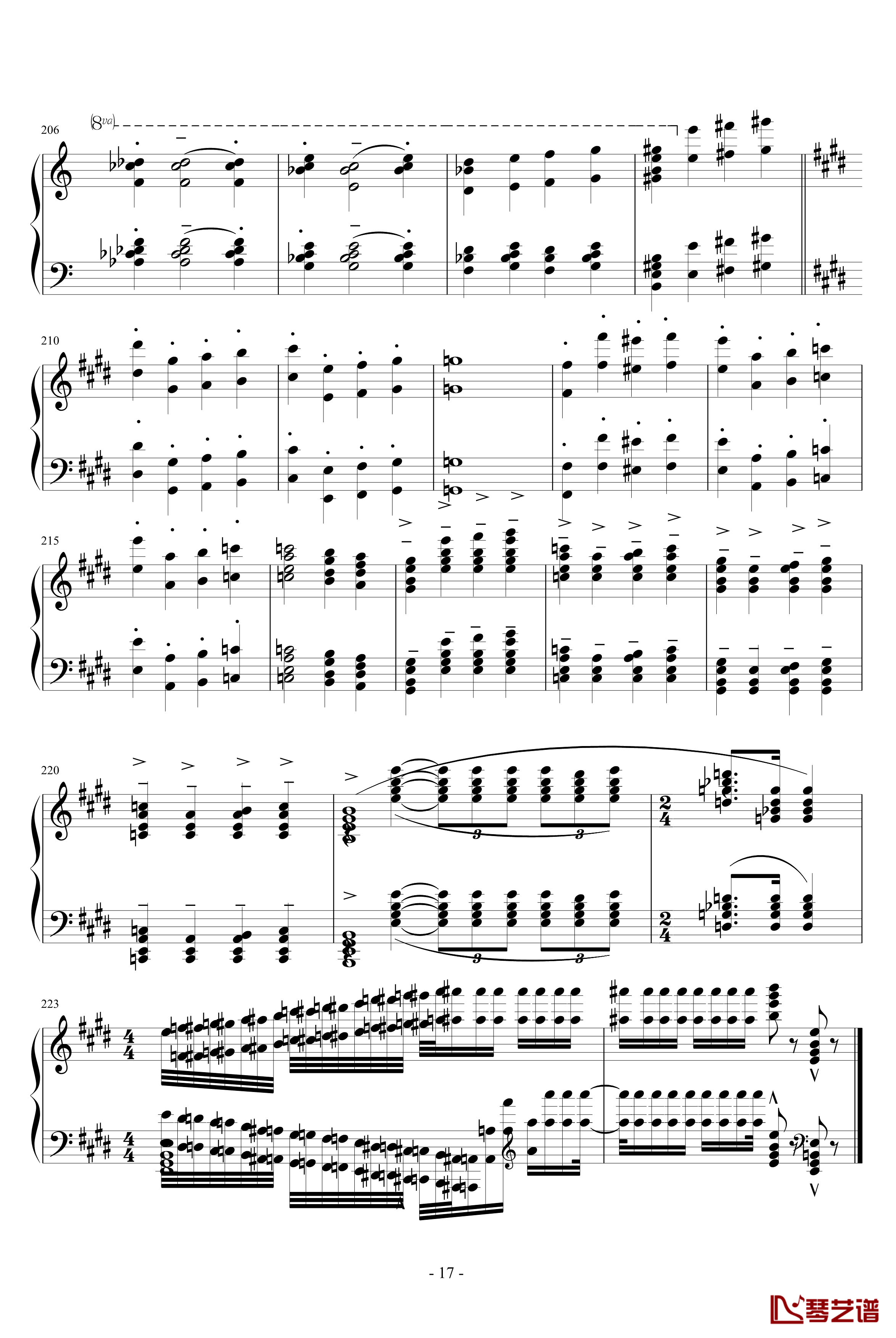 华沙协奏曲钢琴谱-世界名曲17