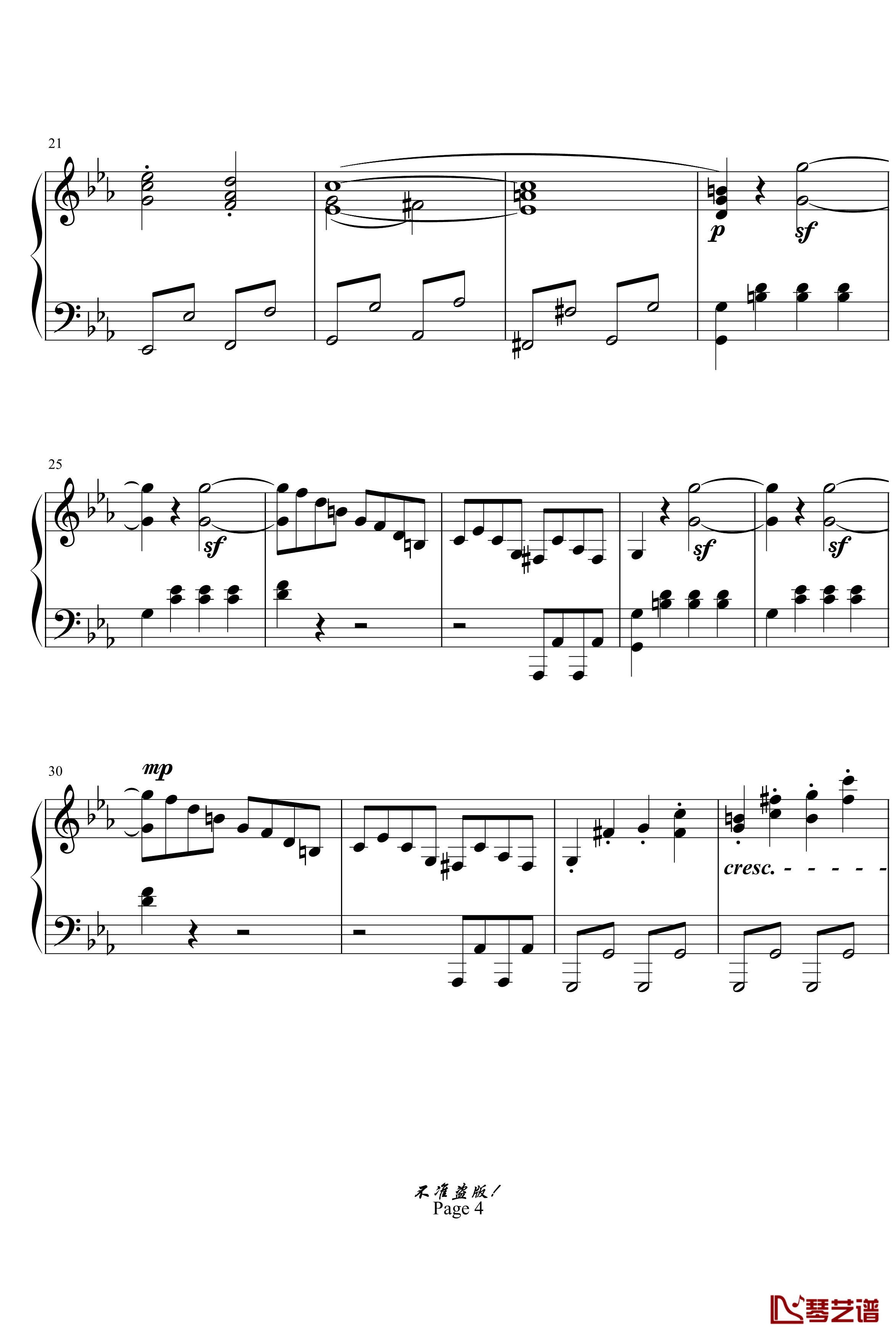 c小调第八钢琴奏鸣曲钢琴谱-悲怆第一乐章-beethoven-贝多芬4