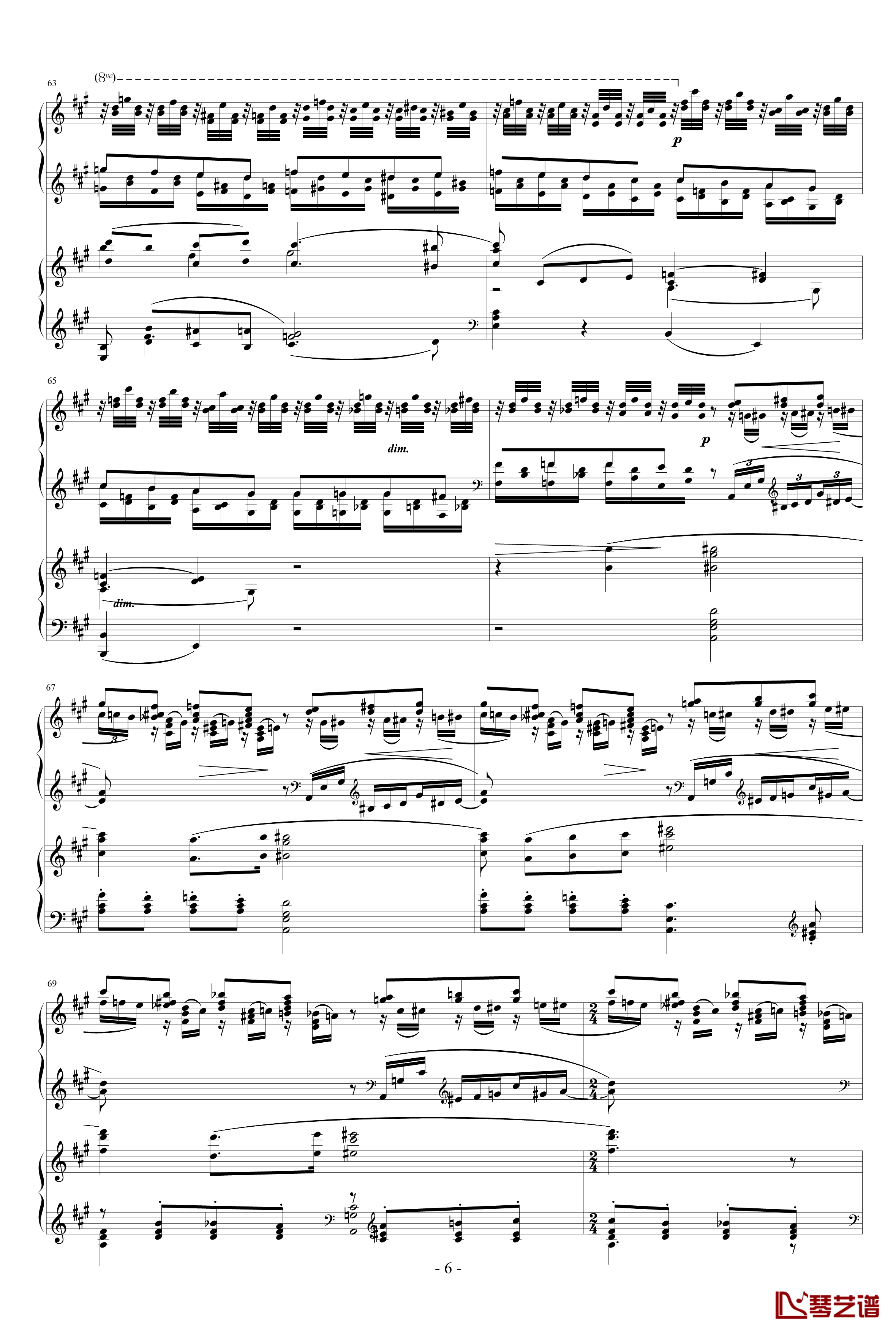 拉赫玛尼诺夫第一钢琴协奏曲 Op.1钢琴谱-拉赫马尼若夫6