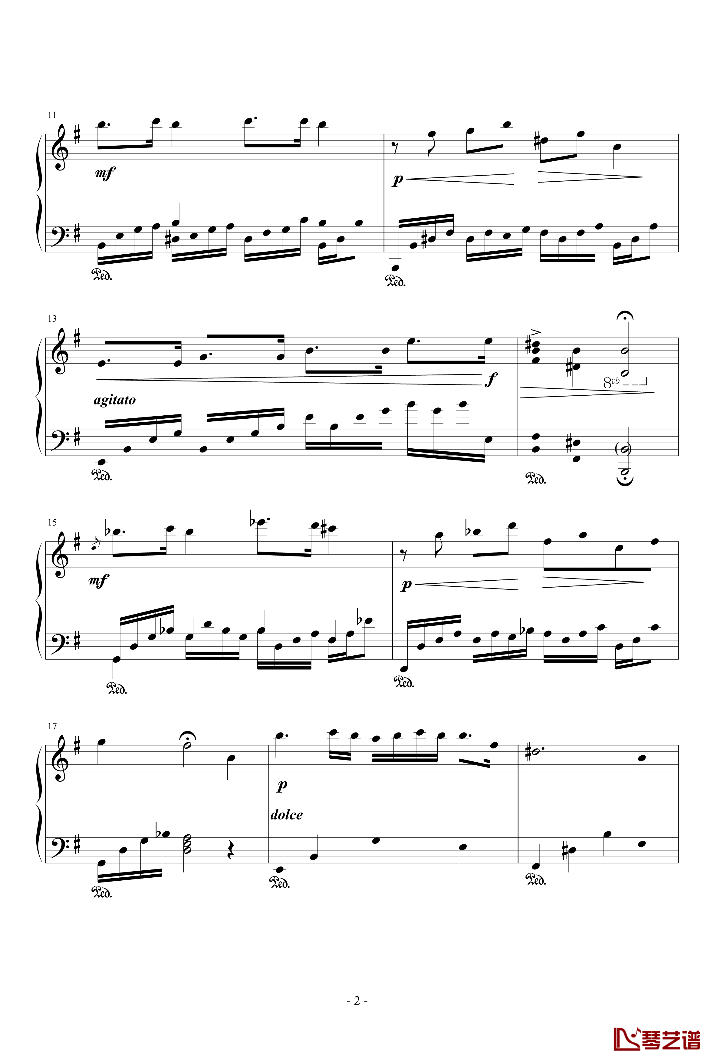 g小调小奏鸣曲第二乐章钢琴谱-天籁传声2