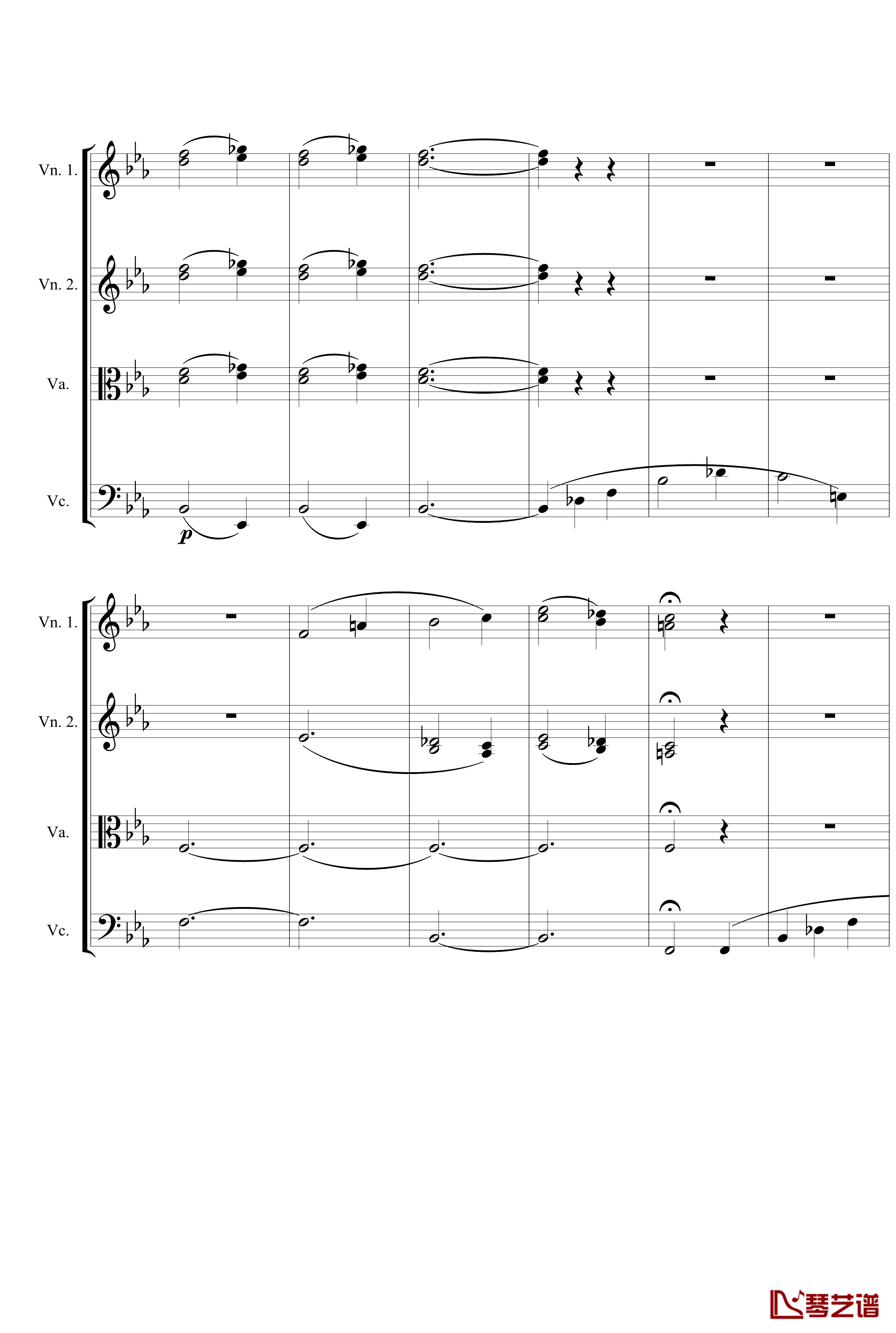Symphony No.5 in C Minor 3rd钢琴谱-String quartet-贝多芬-beethoven4
