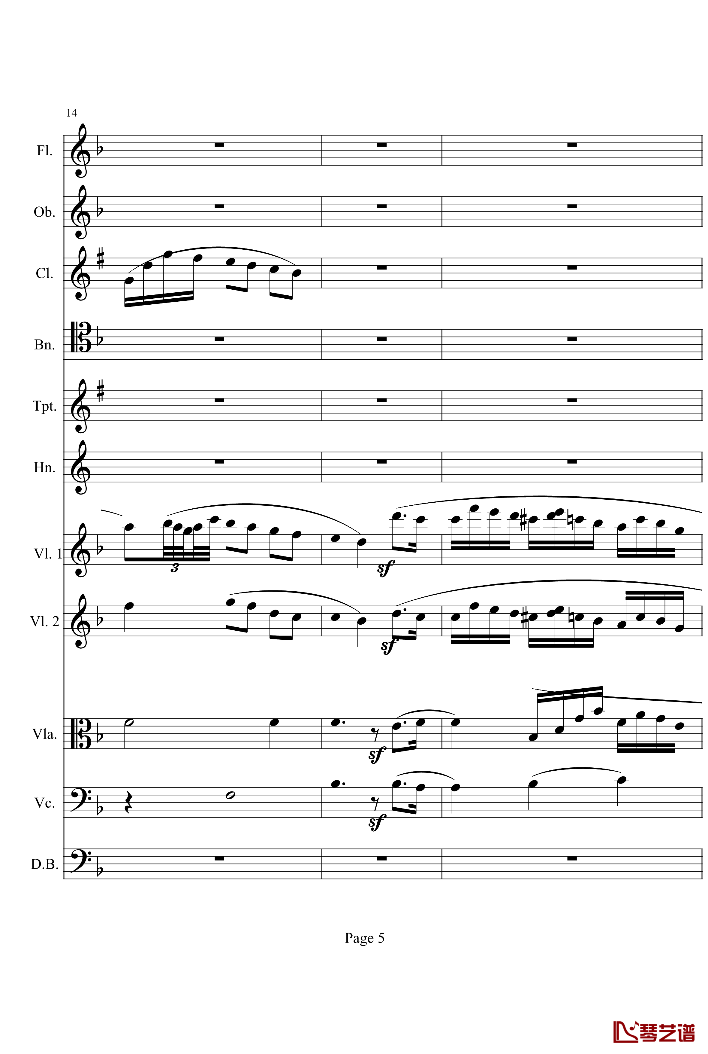 奏鸣曲之交响钢琴谱-第1首-Ⅱ-贝多芬-beethoven5
