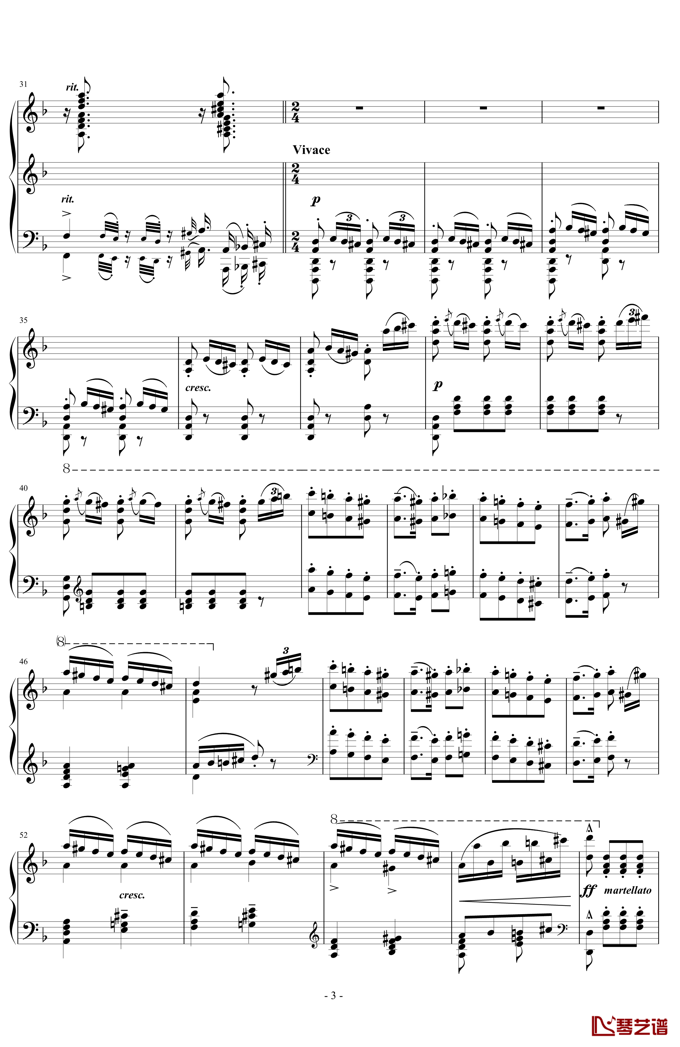 匈牙利狂想曲第7号钢琴谱-一首欢快活泼的舞曲-李斯特3