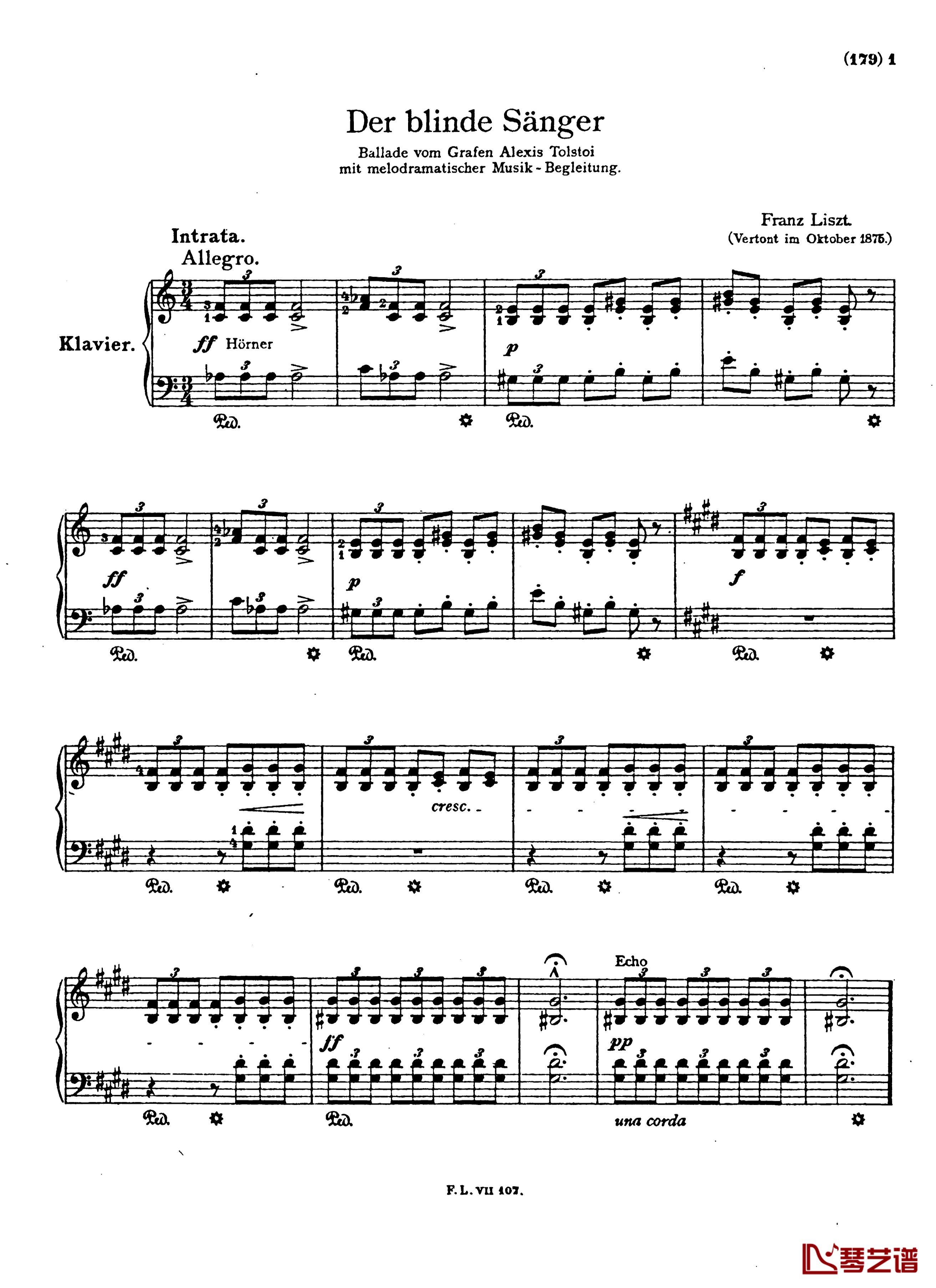  盲人歌手S.350钢琴谱-配乐诗朗诵-李斯特1