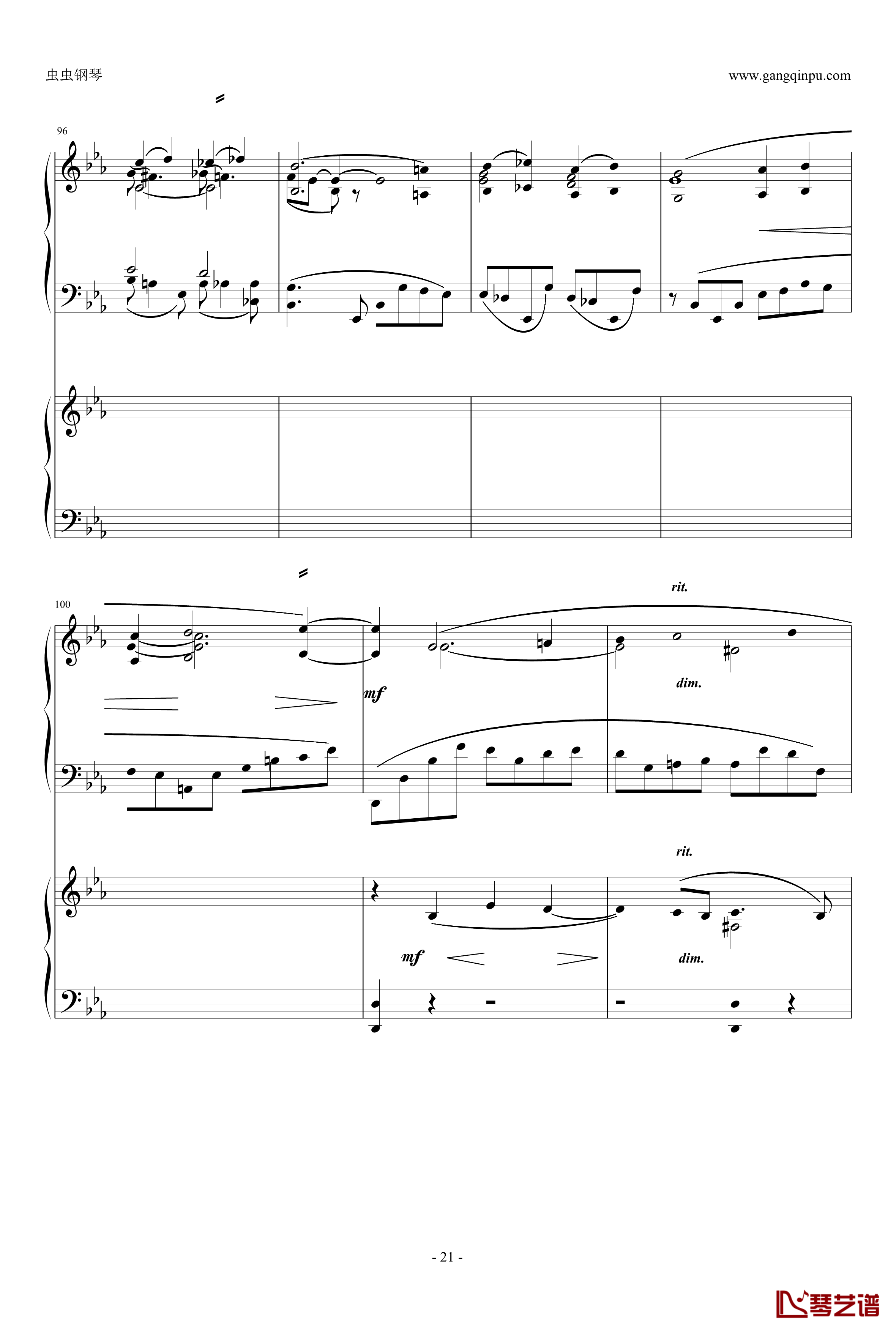 c小调第2钢琴协奏曲钢琴谱-拉赫马尼若夫21