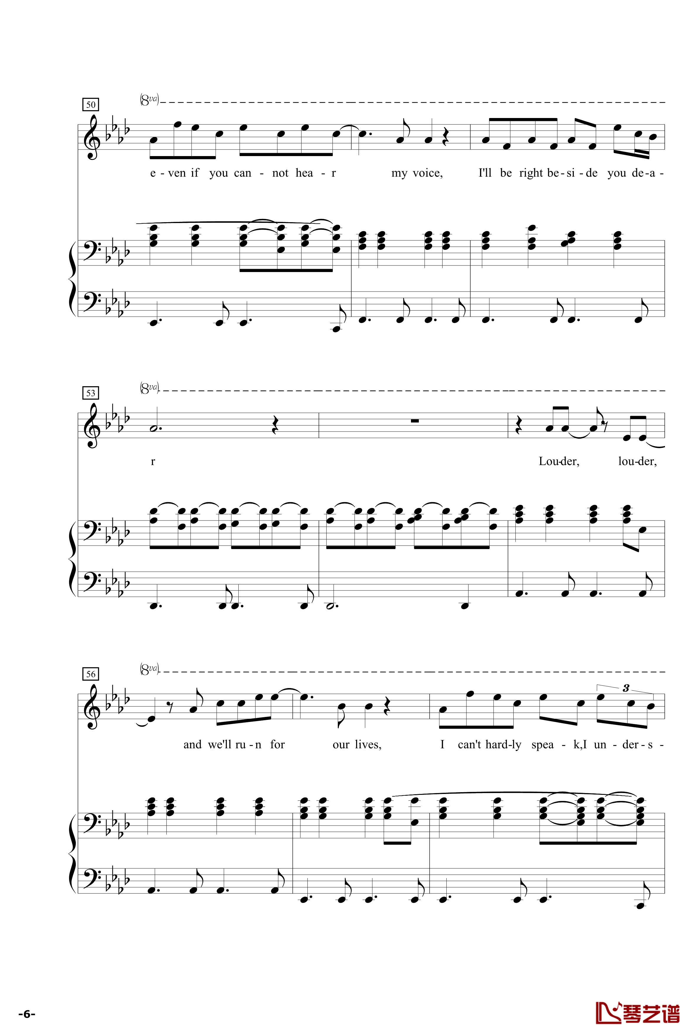 Run钢琴谱-LeonaLewis修正版6