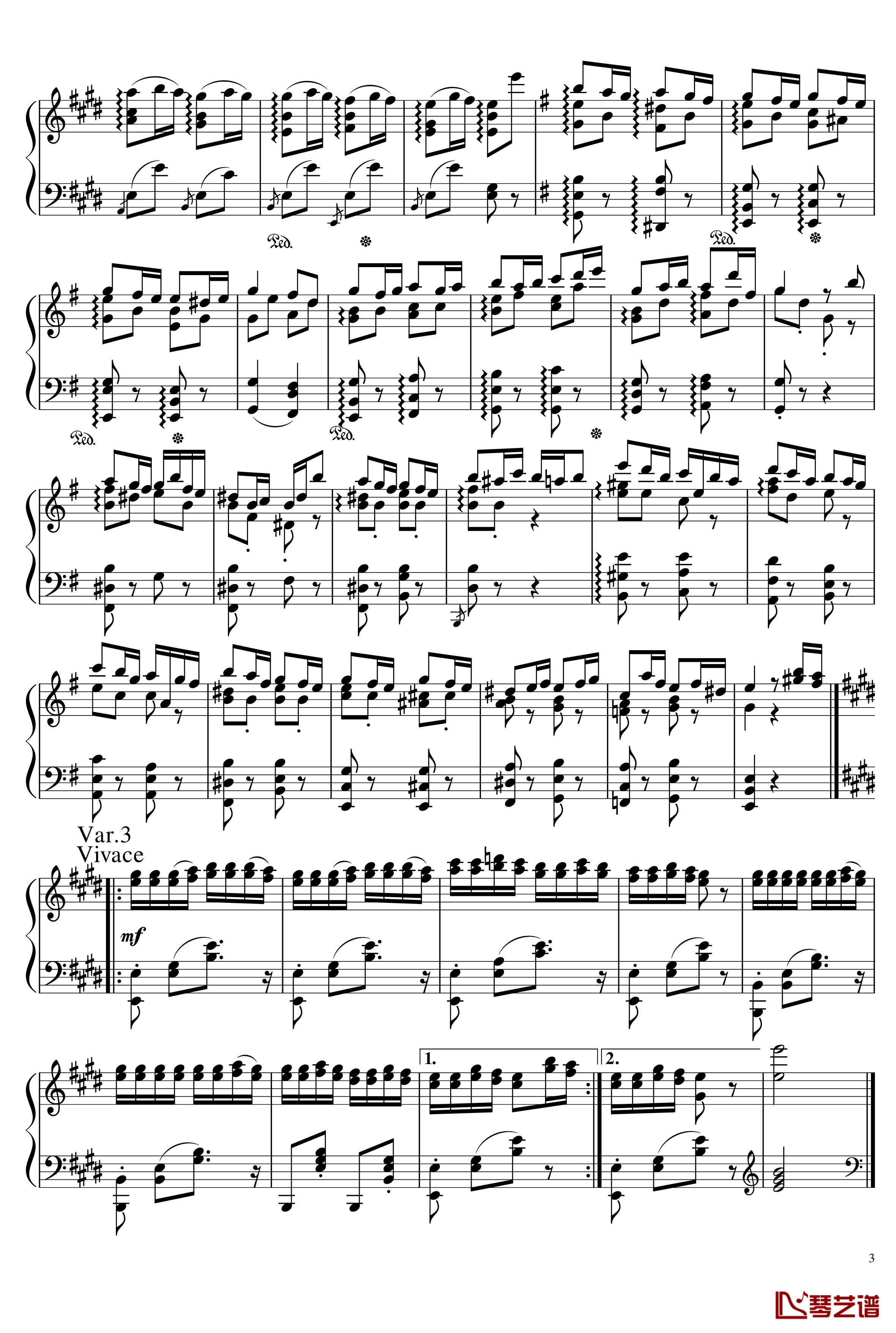 帕格尼尼主题变奏曲钢琴谱-Ice-KUN3