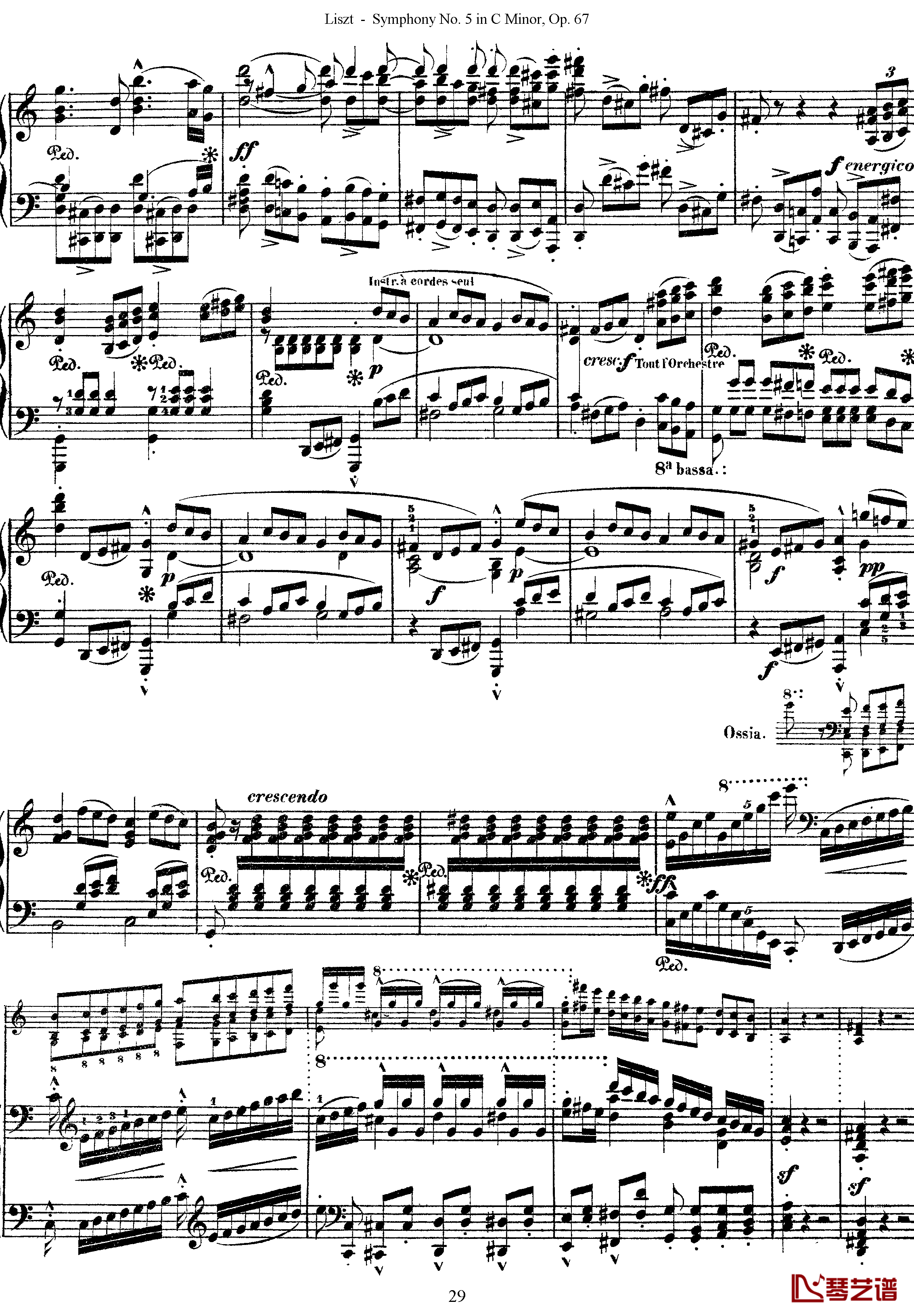 第五交响乐的钢琴曲钢琴谱-李斯特-李斯特改编自贝多芬29