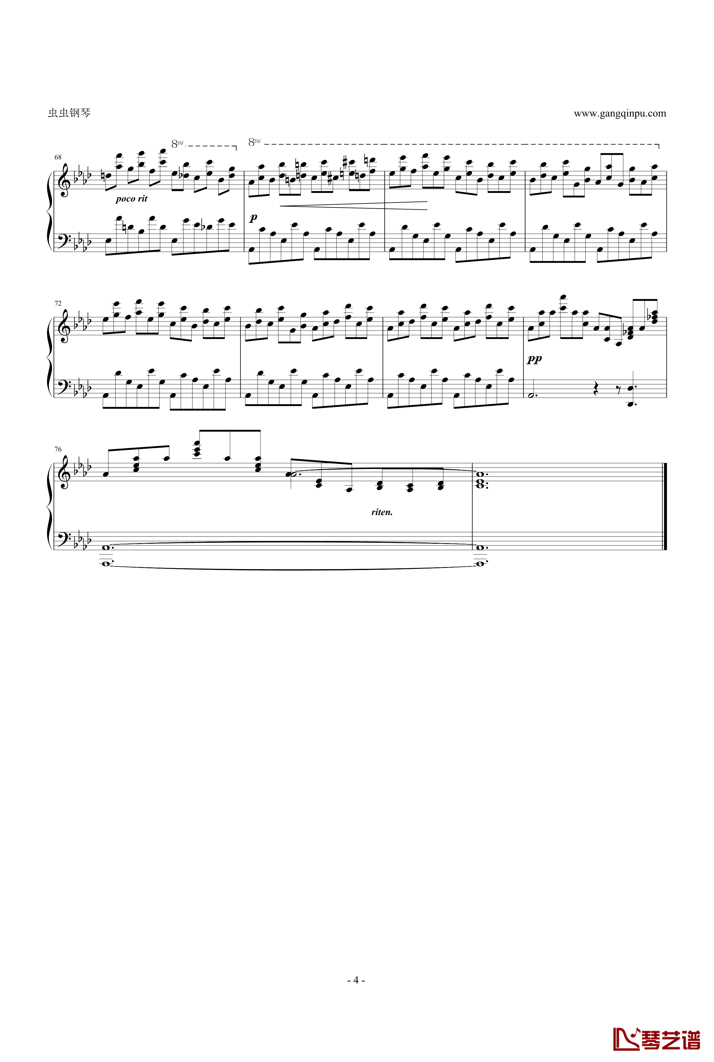 肖邦练习曲Etude OP.10 No.10钢琴谱-chopin4