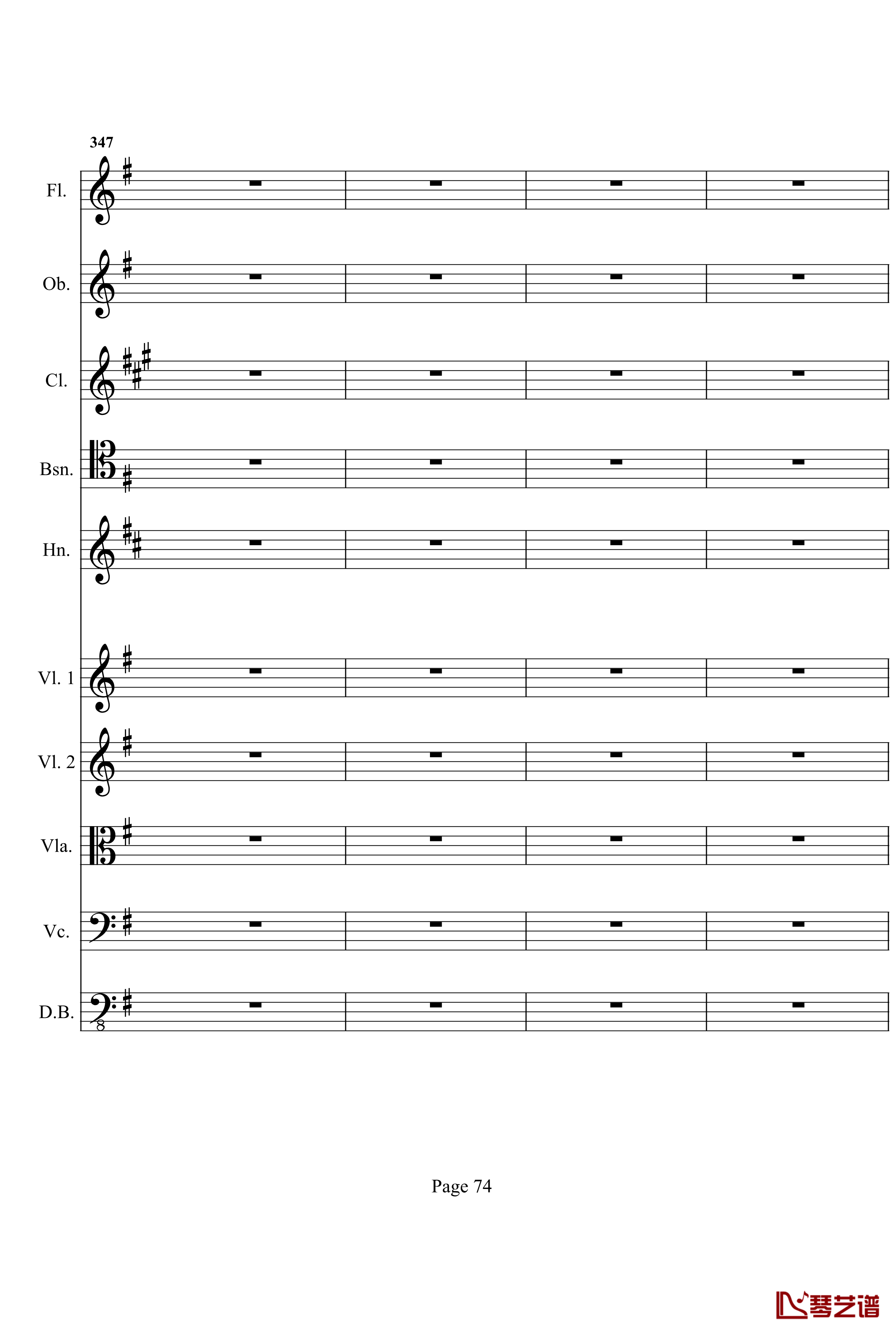 奏鸣曲之交响钢琴谱- 第十首-Ⅰ-贝多芬-beethoven74