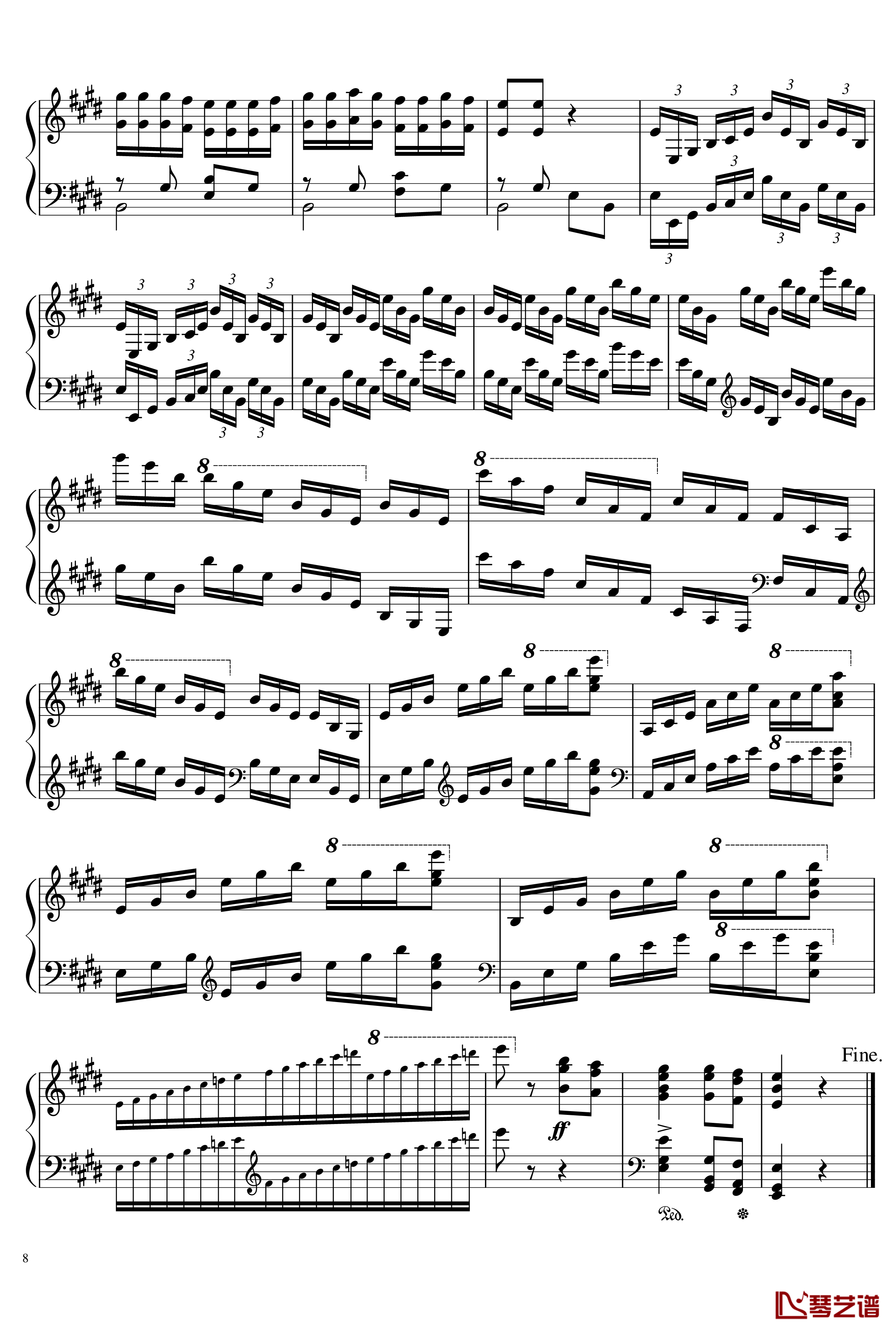 帕格尼尼主题变奏曲钢琴谱-Ice-KUN8