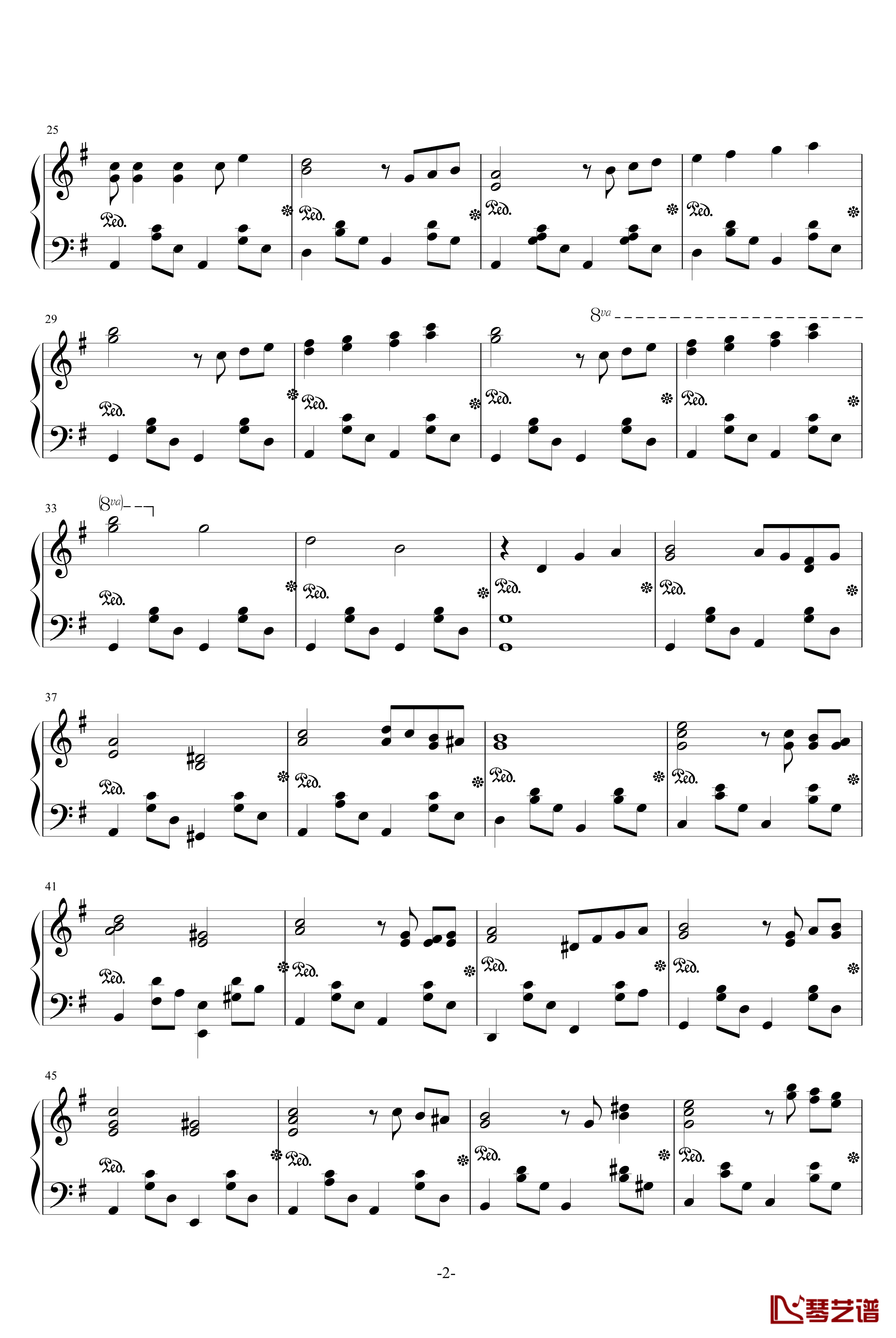 暧昧钢琴谱-天心琴2